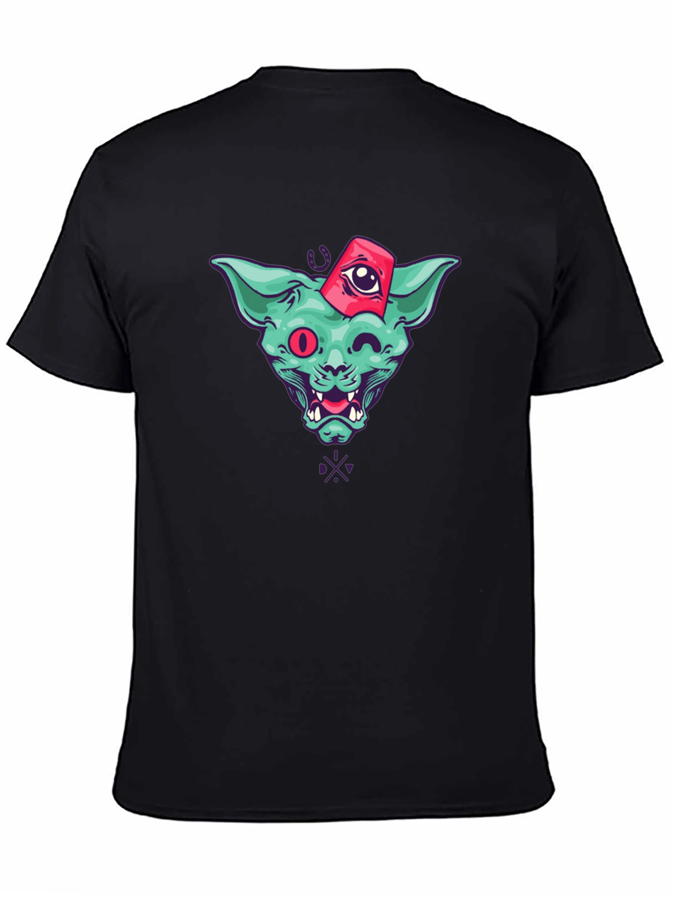 Mystic Cat Graphic T-Shirt - Black Cotton Tee