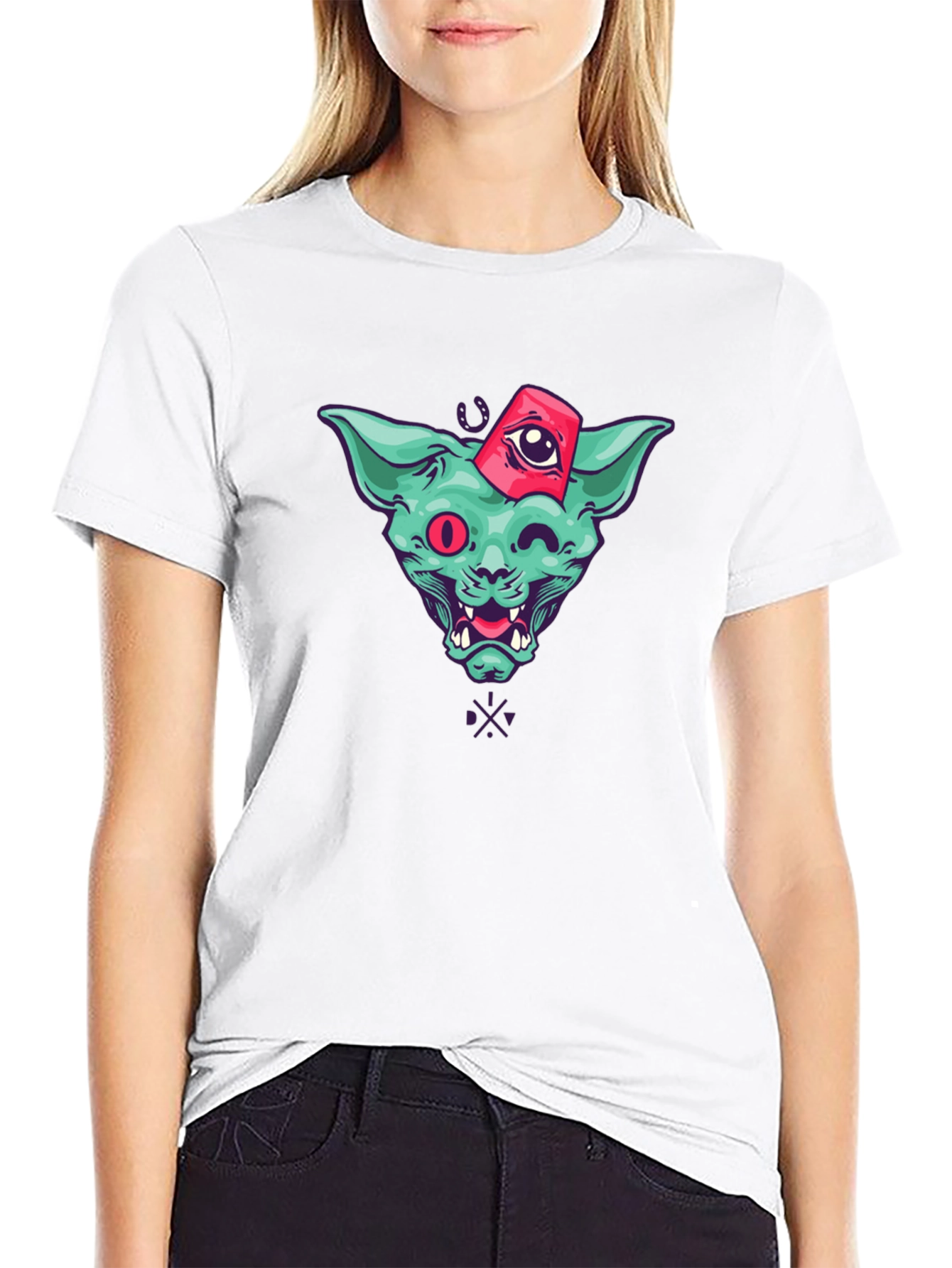 Mystic Cat Graphic T-Shirt - Black Cotton Tee