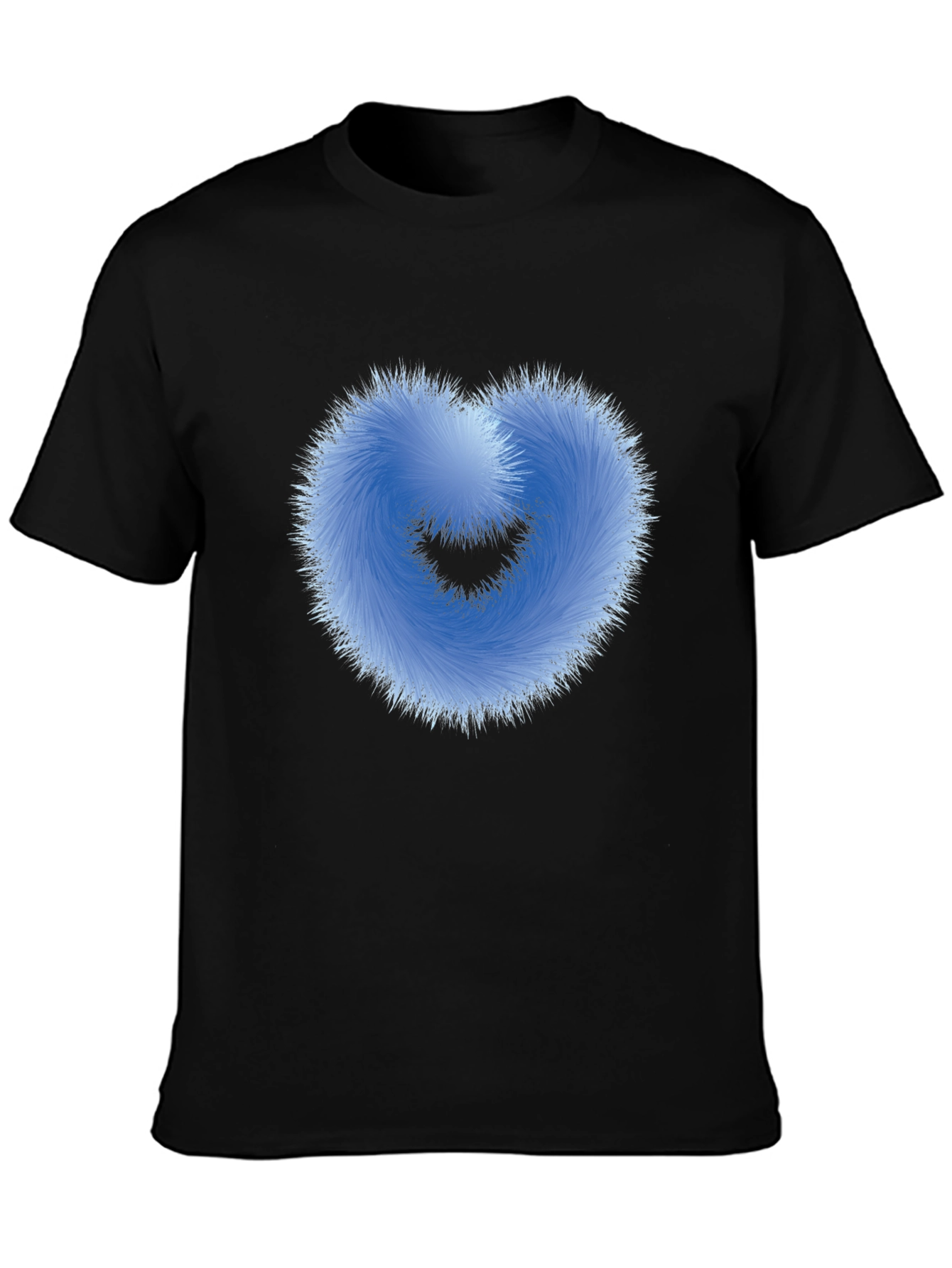 Fuzzy Heart Graphic Black T-Shirt