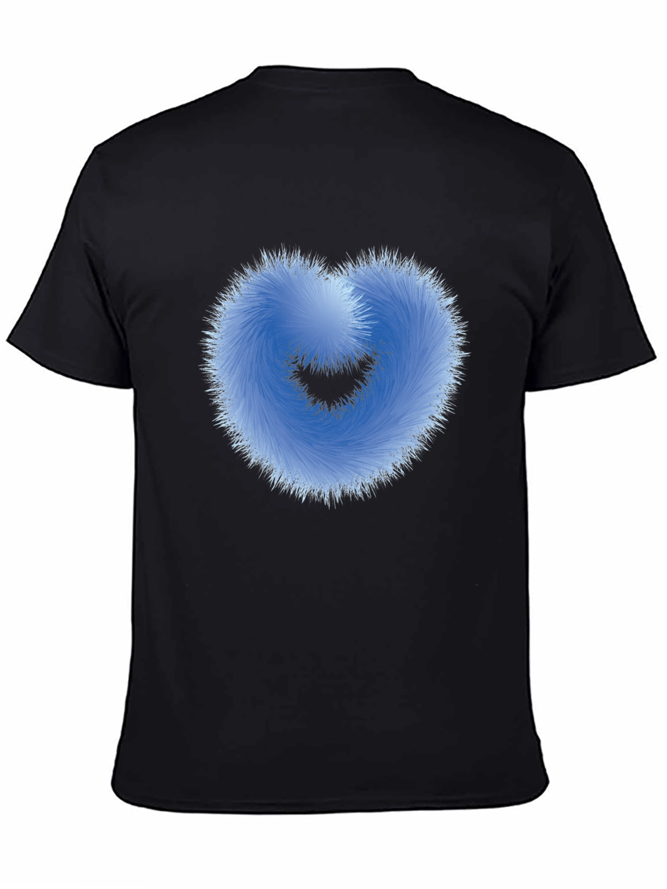 Fuzzy Heart Graphic Black T-Shirt