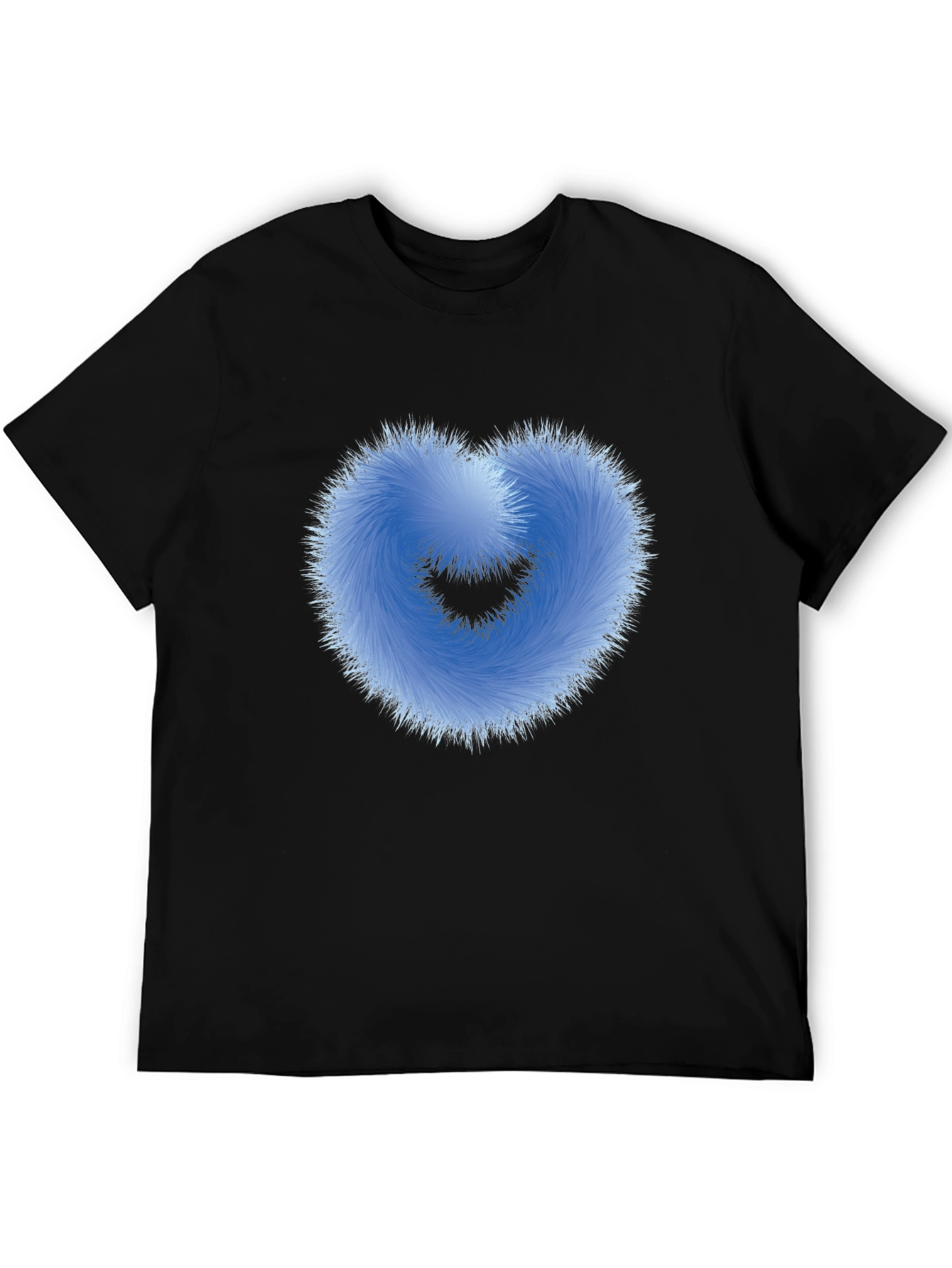 Fuzzy Heart Graphic Black T-Shirt