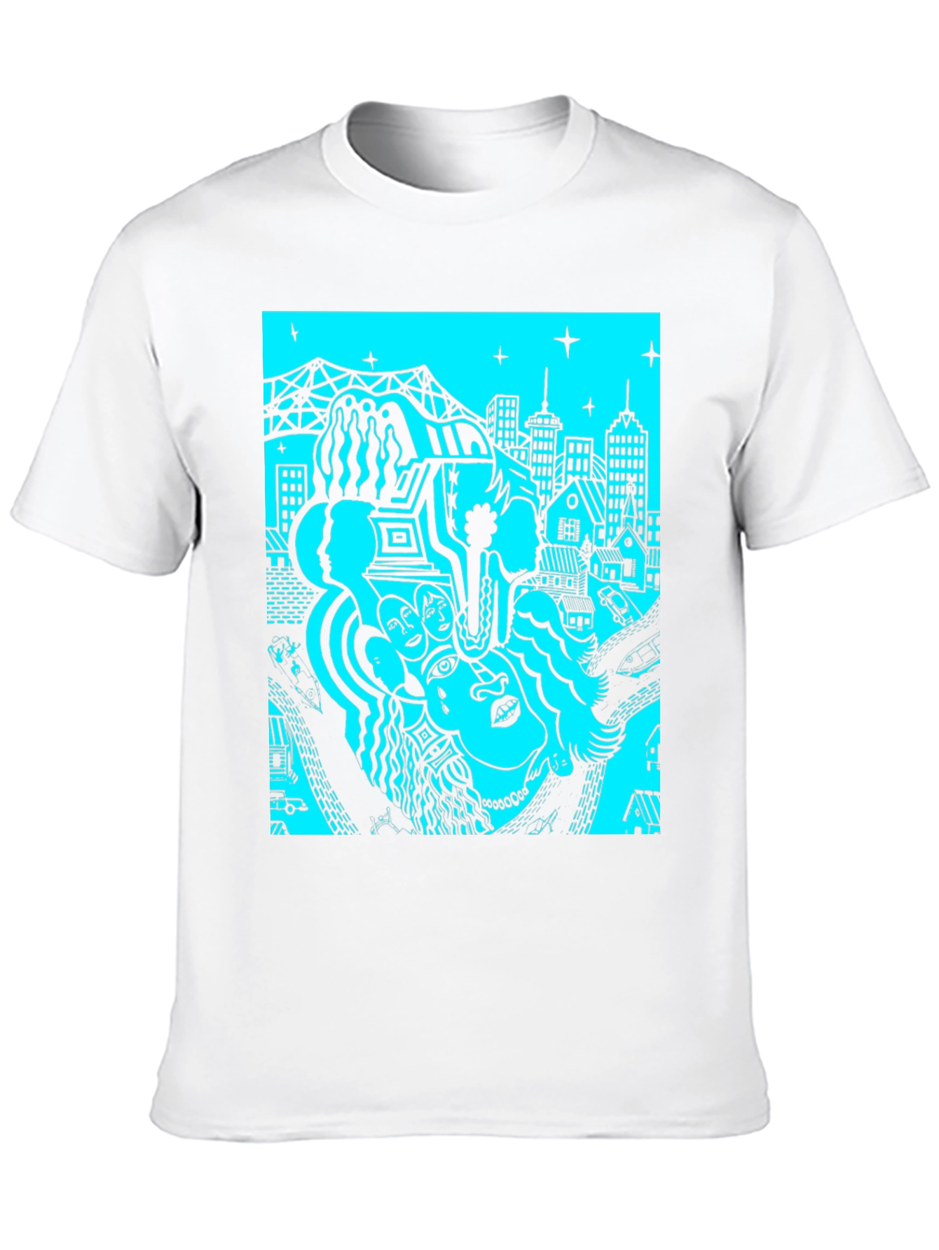 Unique Graphic Print Black T-Shirt
