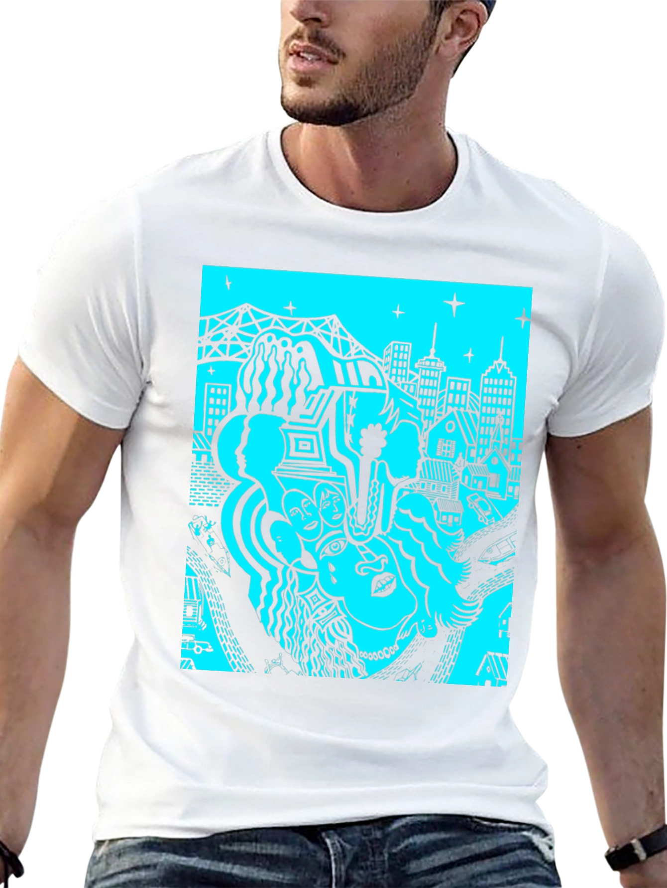 Unique Graphic Print Black T-Shirt