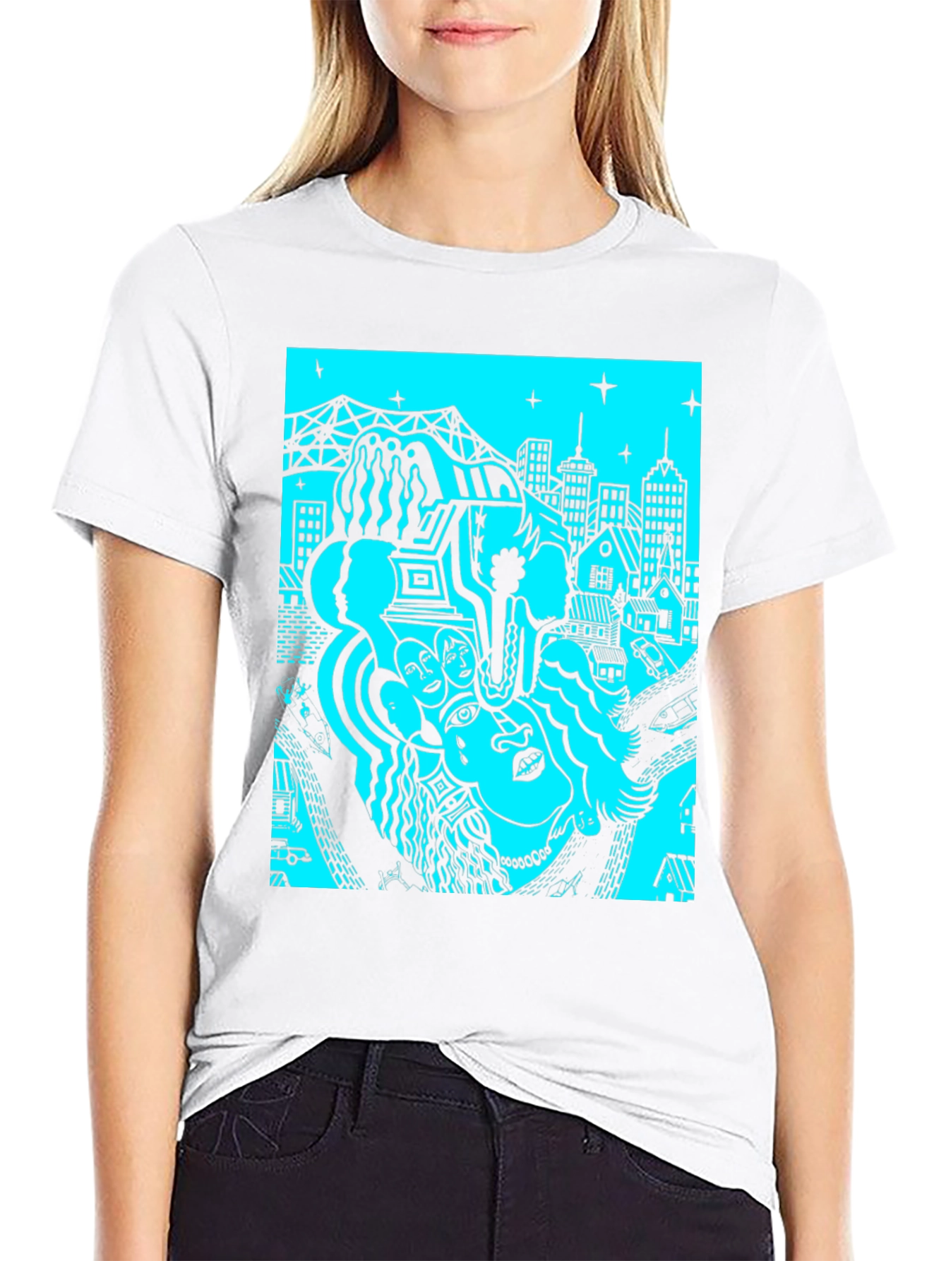 Unique Graphic Print Black T-Shirt