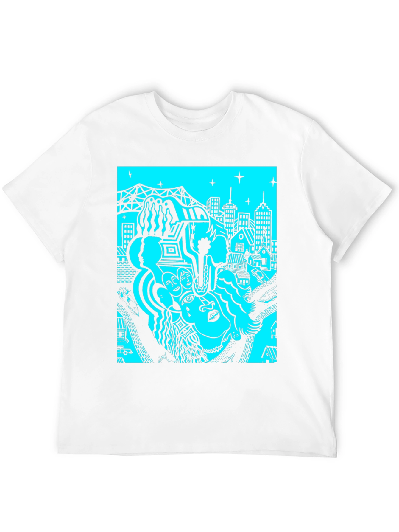 Unique Graphic Print Black T-Shirt