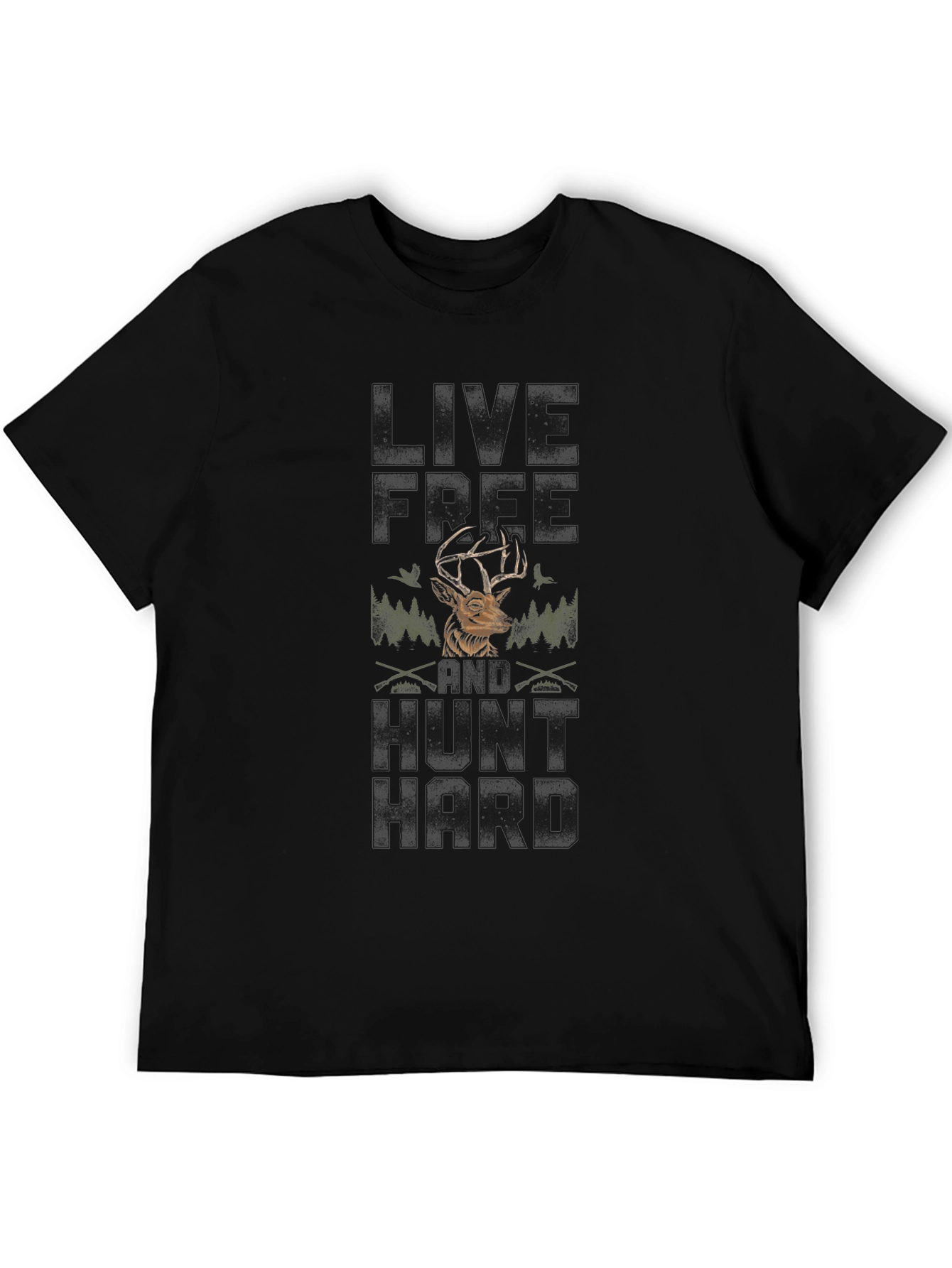 Live Free Hunt Hard Deer Graphic Tee