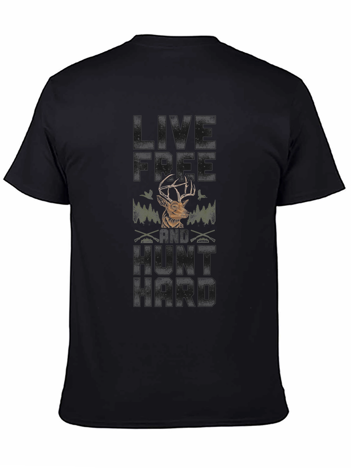 Live Free Hunt Hard Deer Graphic Tee