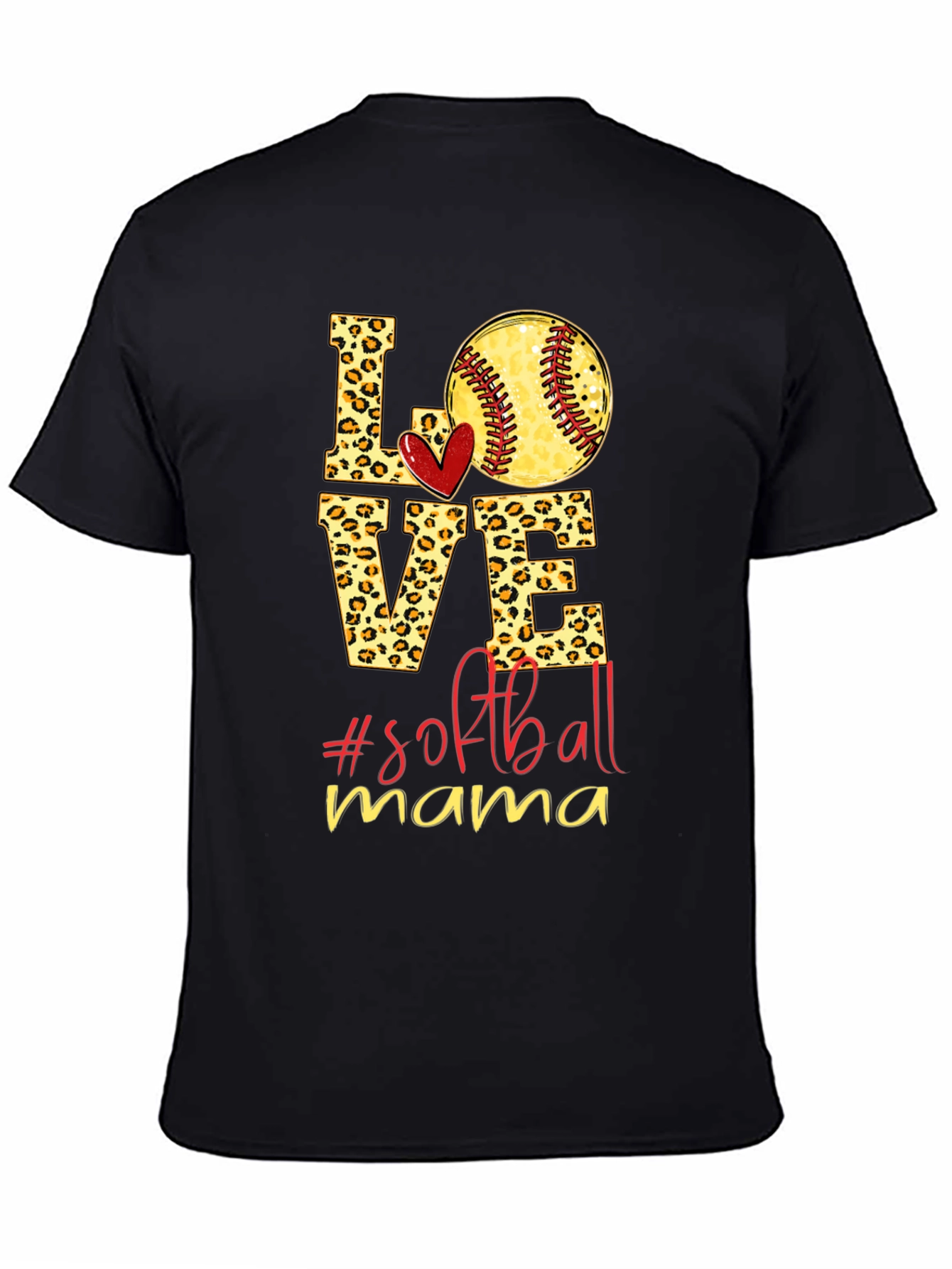 Softball Mama Leopard Print T-Shirt