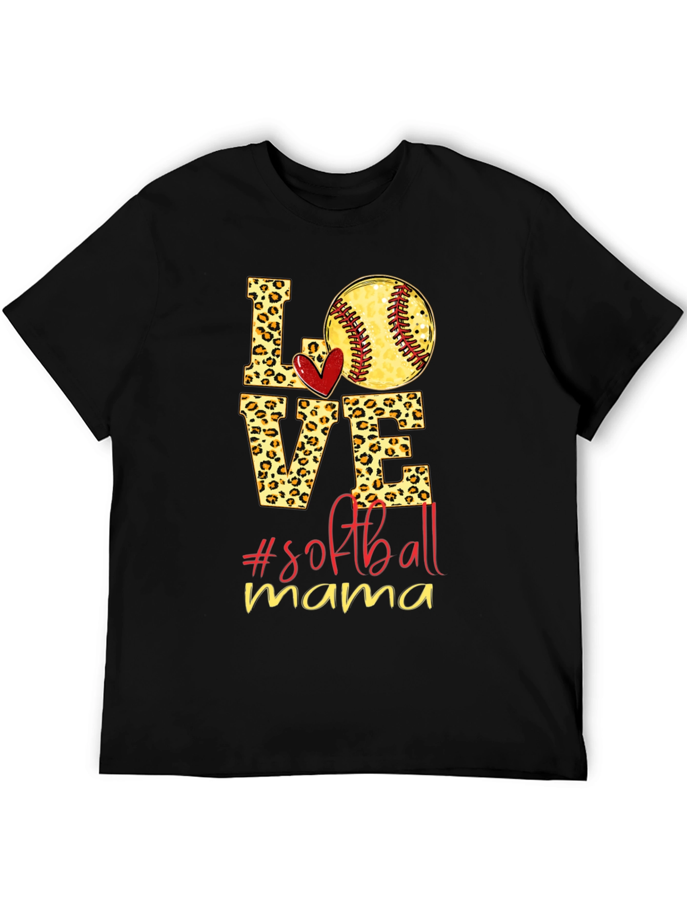 Softball Mama Leopard Print T-Shirt