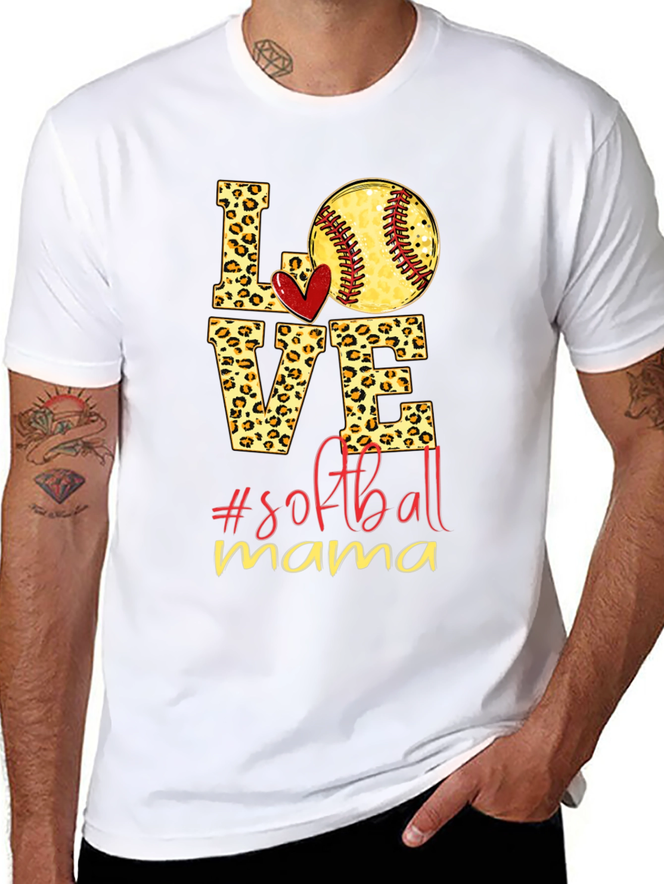 Softball Mama Leopard Print T-Shirt