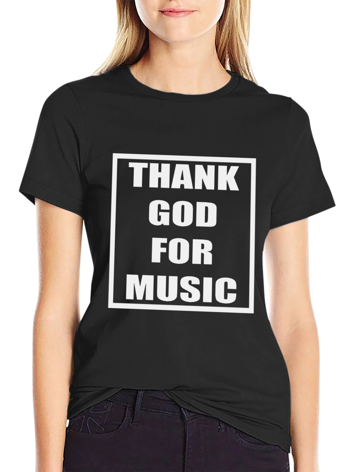 Thank God For Music Black T-Shirt