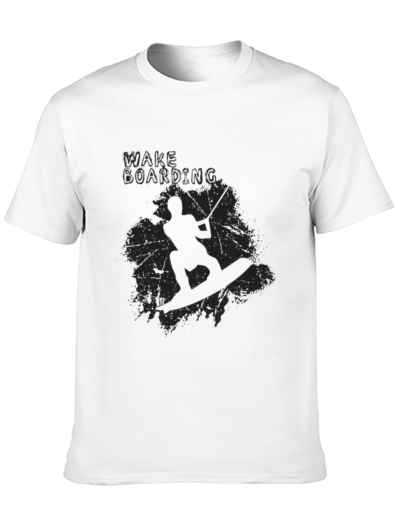 Wakeboarding Graphic Tee - Black Cotton T-Shirt