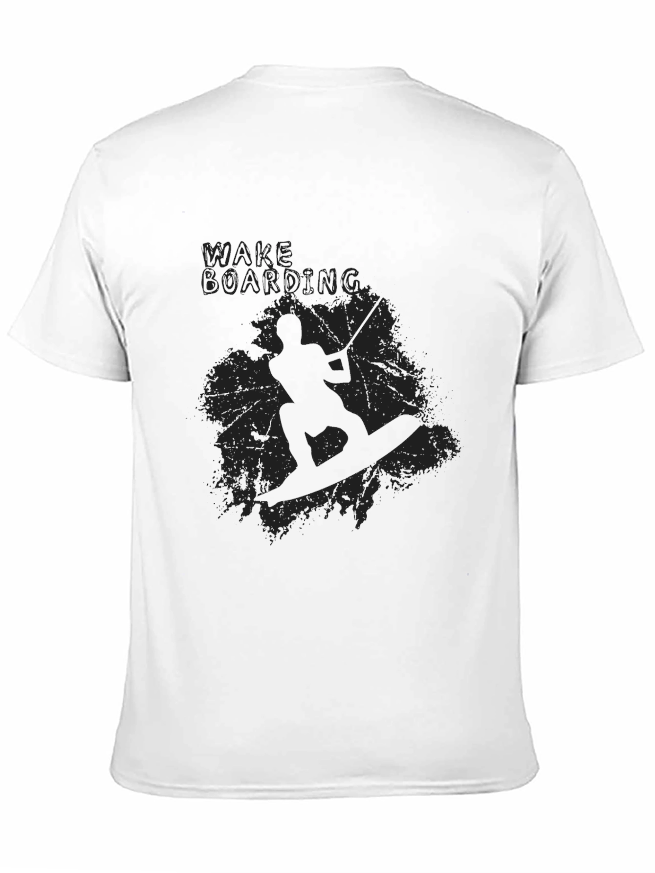Wakeboarding Graphic Tee - Black Cotton T-Shirt