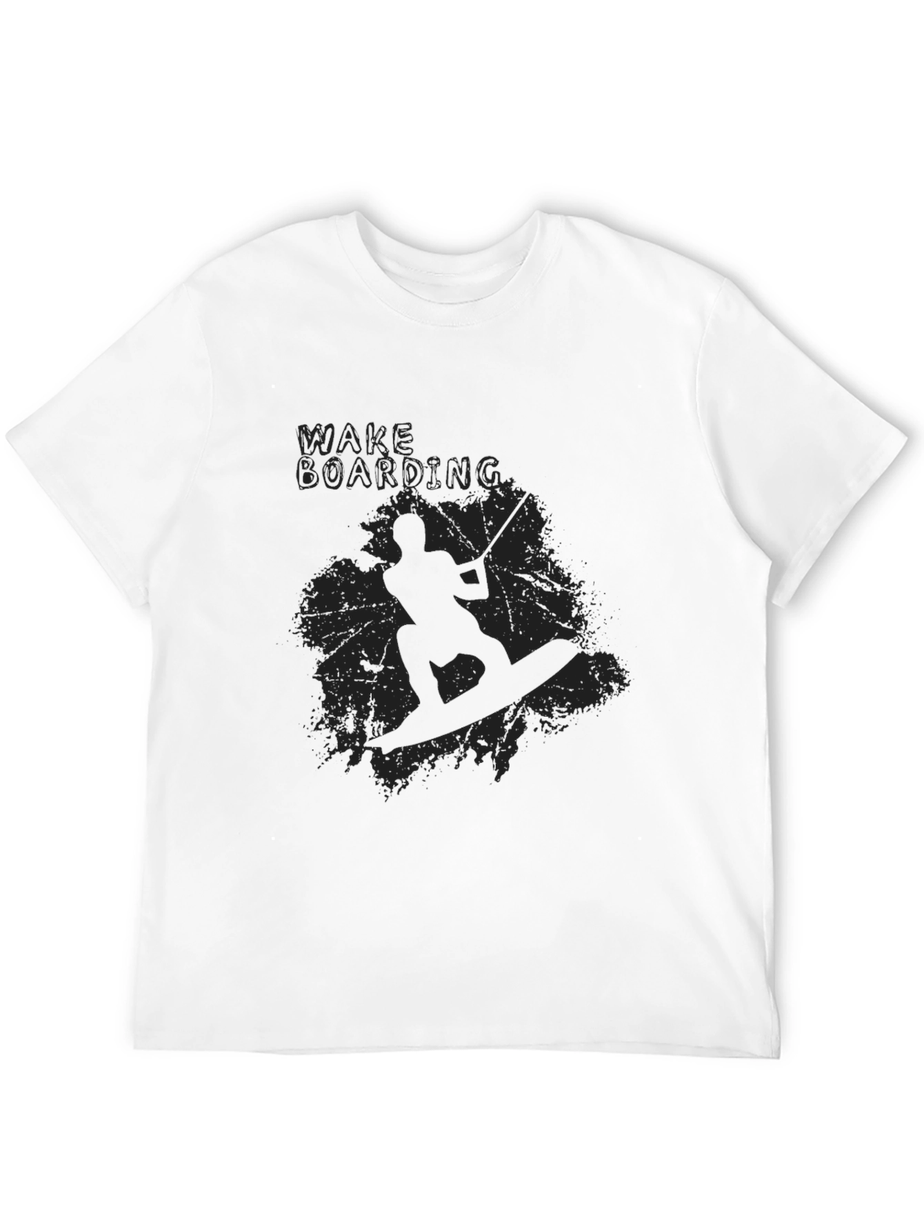 Wakeboarding Graphic Tee - Black Cotton T-Shirt