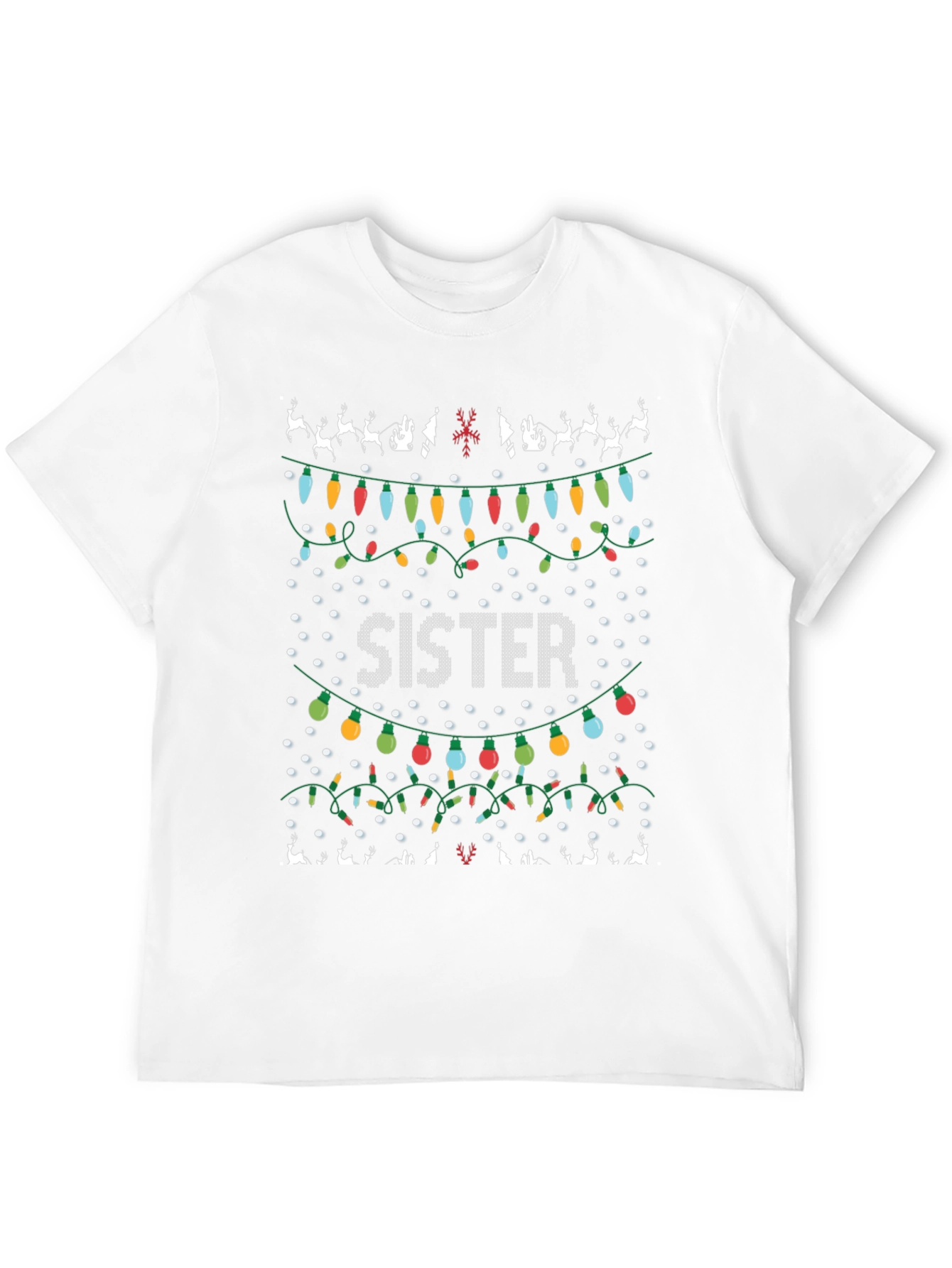 Sister Christmas Lights Graphic Tee