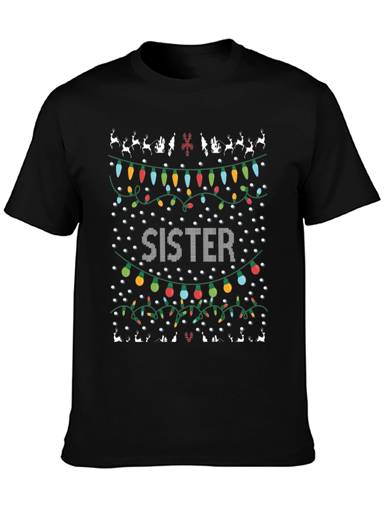 Sister Christmas Lights Graphic Tee