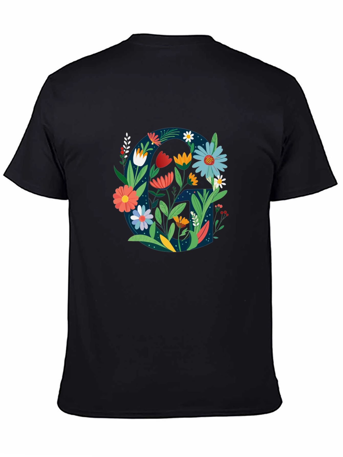 Floral Letter G Graphic Tee - Unique Design
