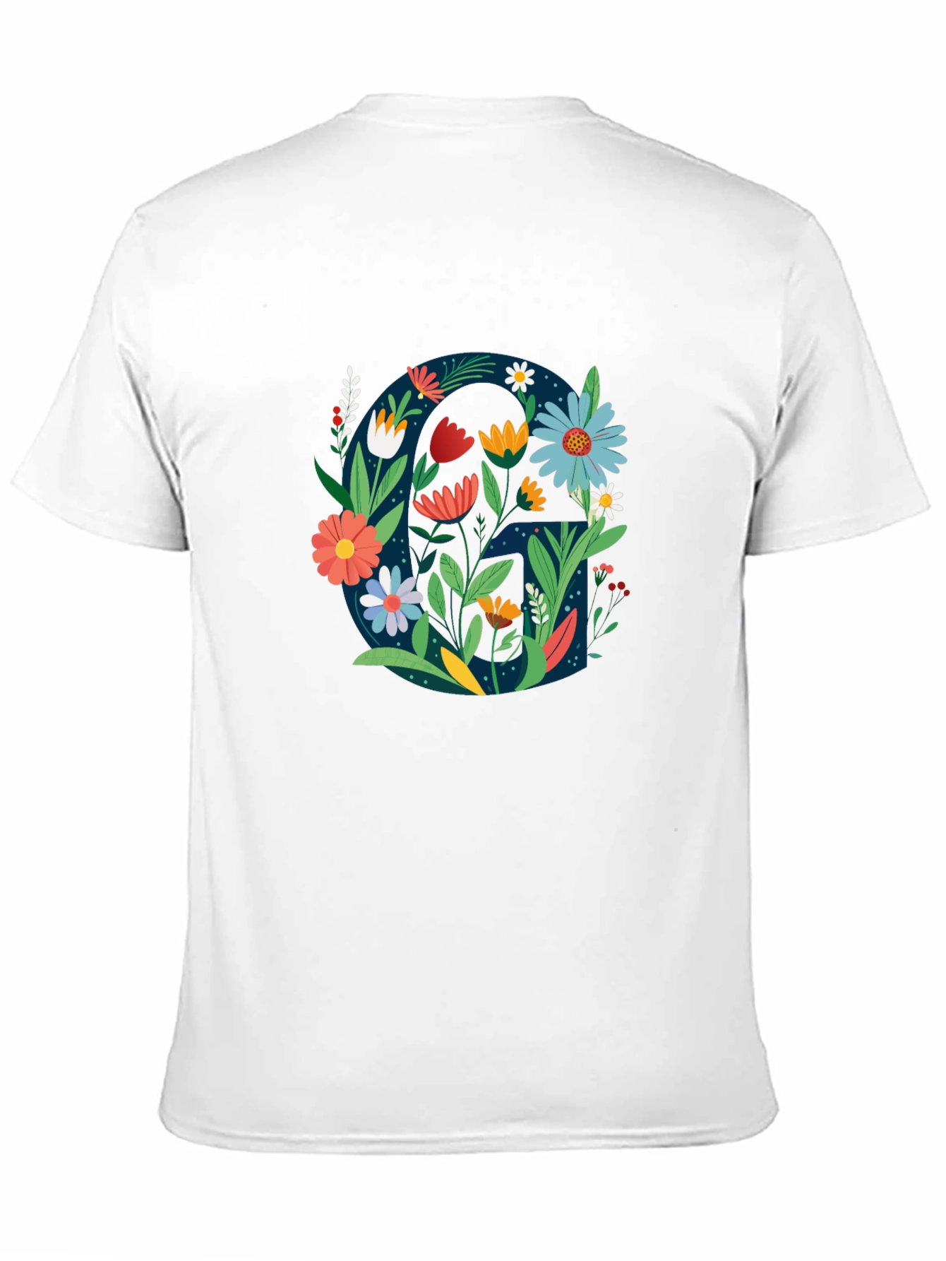 Floral Letter G Graphic Tee - Unique Design