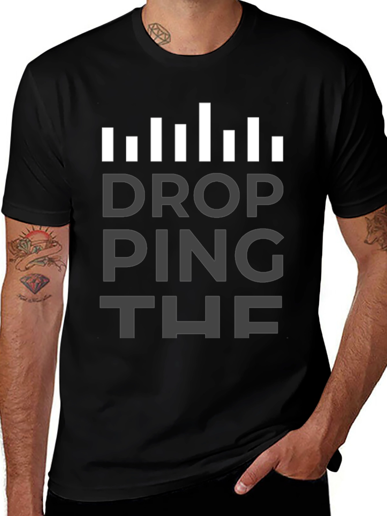 Dropping The Ping Black Graphic T-Shirt