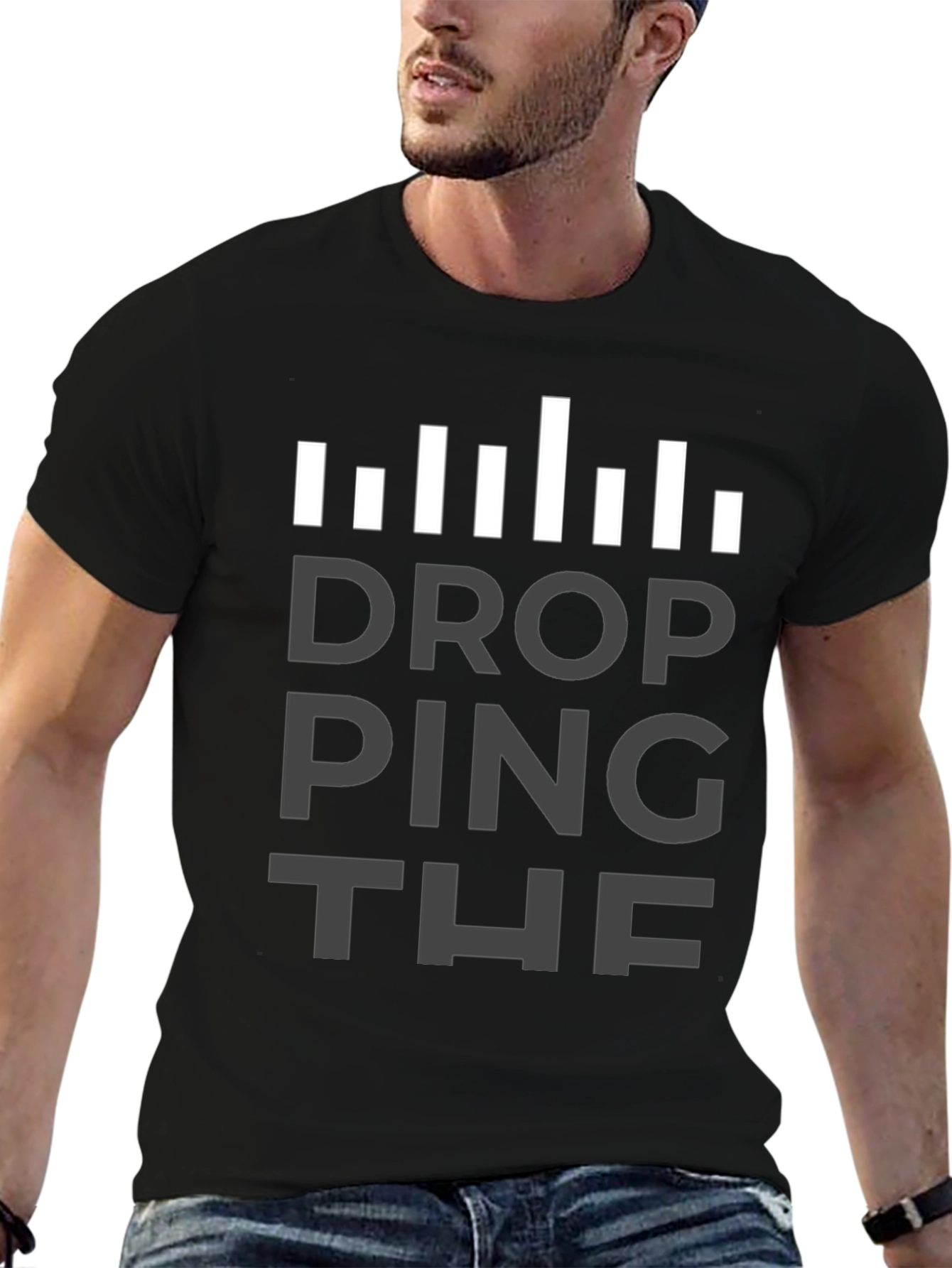 Dropping The Ping Black Graphic T-Shirt