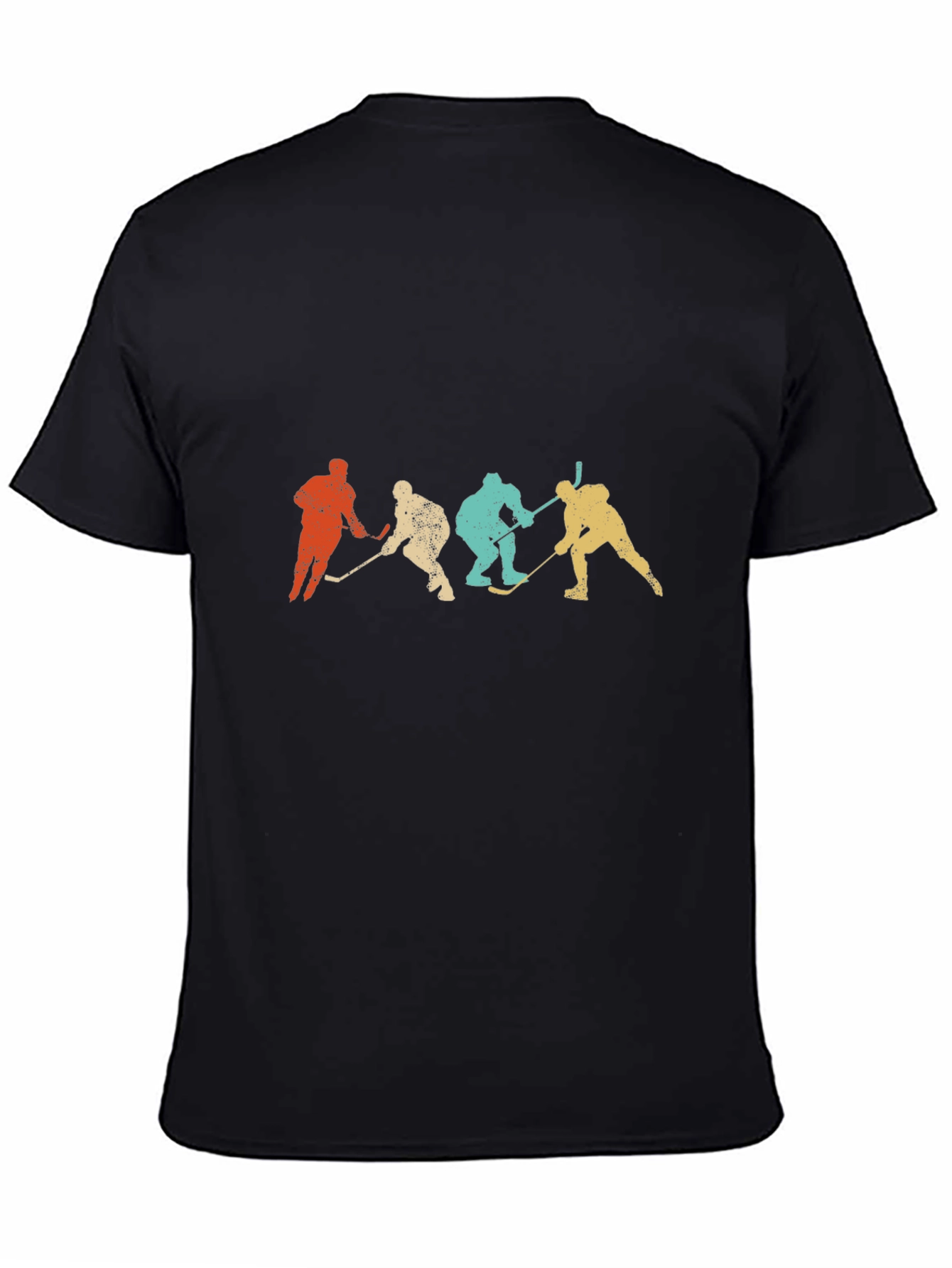 Retro Hockey Silhouette Graphic Tee - Black