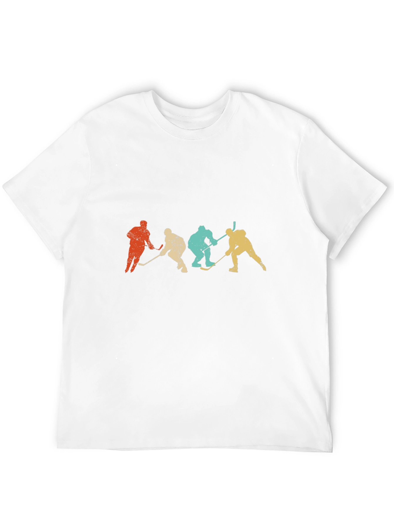 Retro Hockey Silhouette Graphic Tee - Black