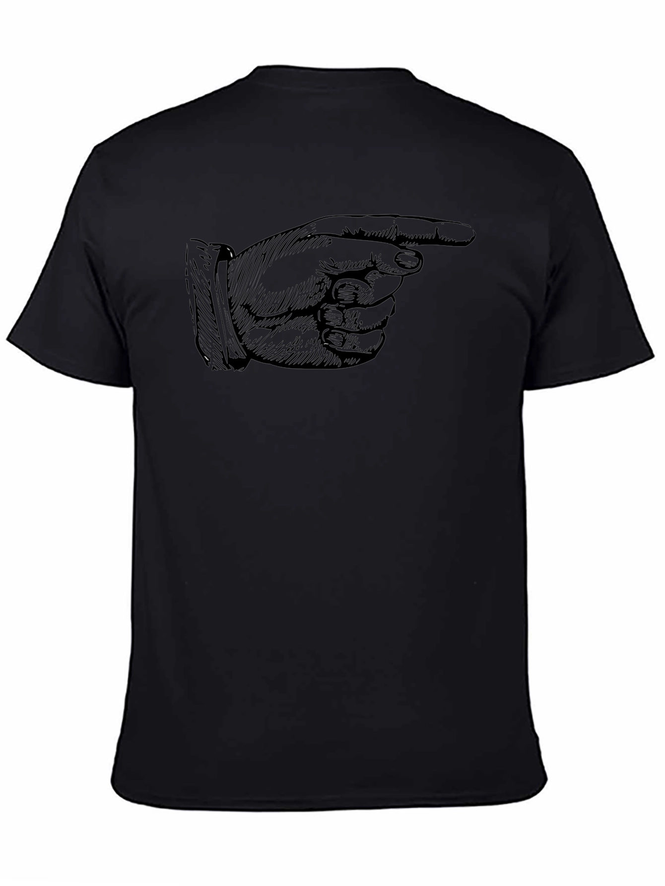 Pointing Finger Graphic Tee - Bold Black Shirt
