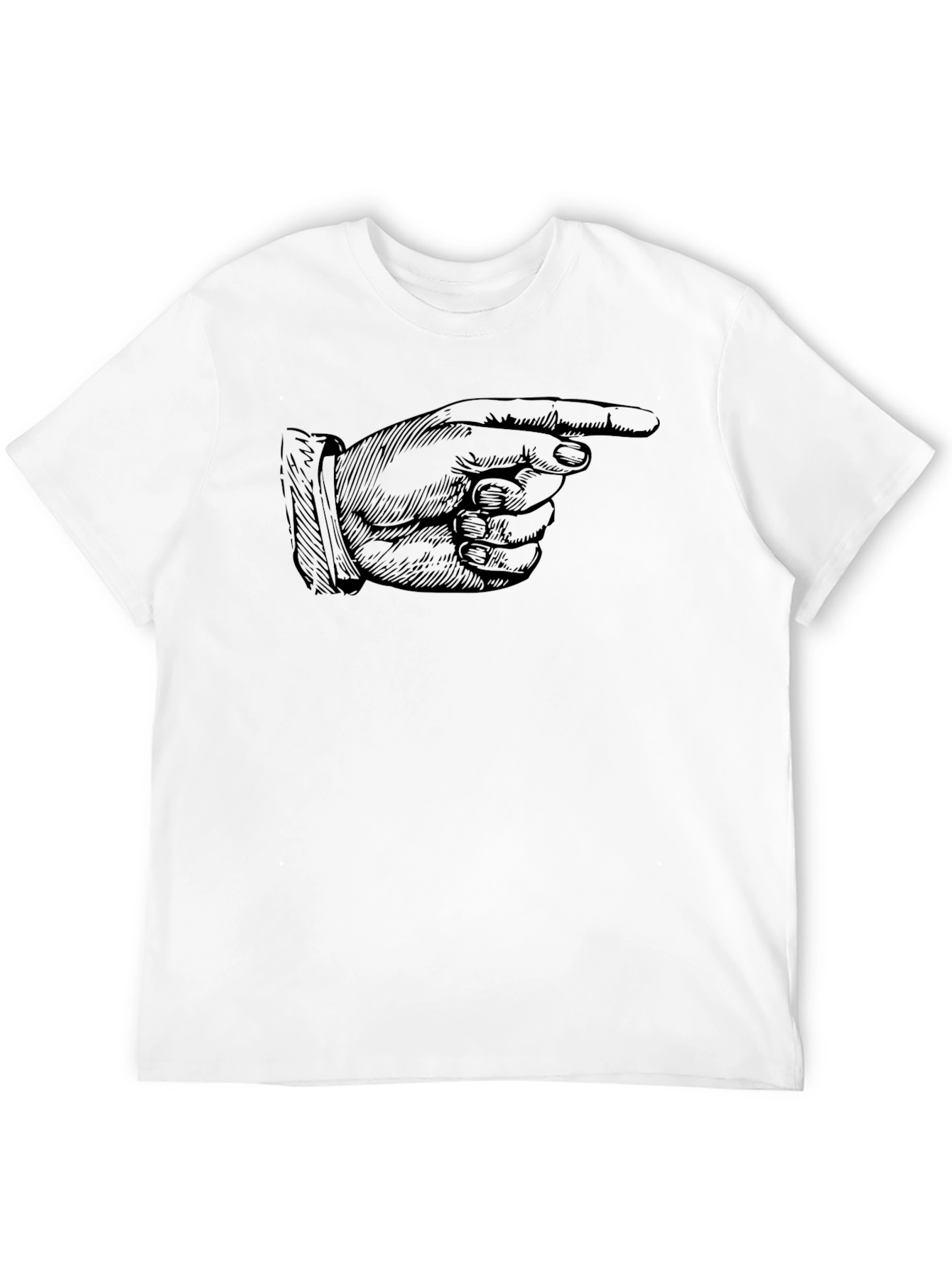 Pointing Finger Graphic Tee - Bold Black Shirt