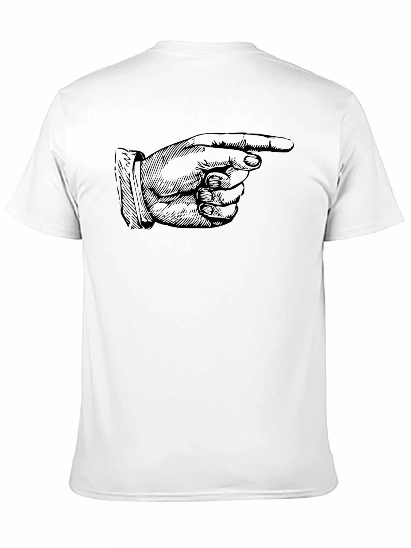 Pointing Finger Graphic Tee - Bold Black Shirt