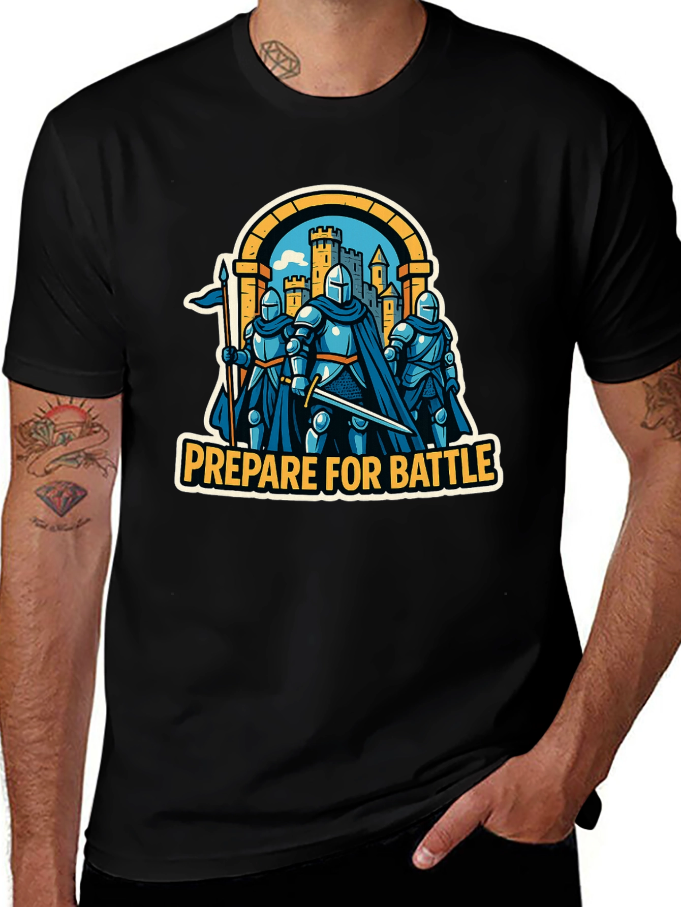 Prepare for Battle Knight Graphic T-Shirt