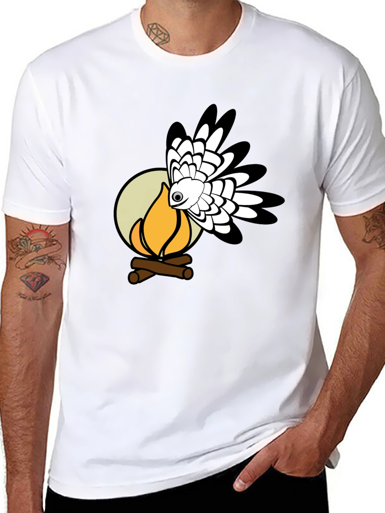 Campfire Hawk Graphic T-Shirt