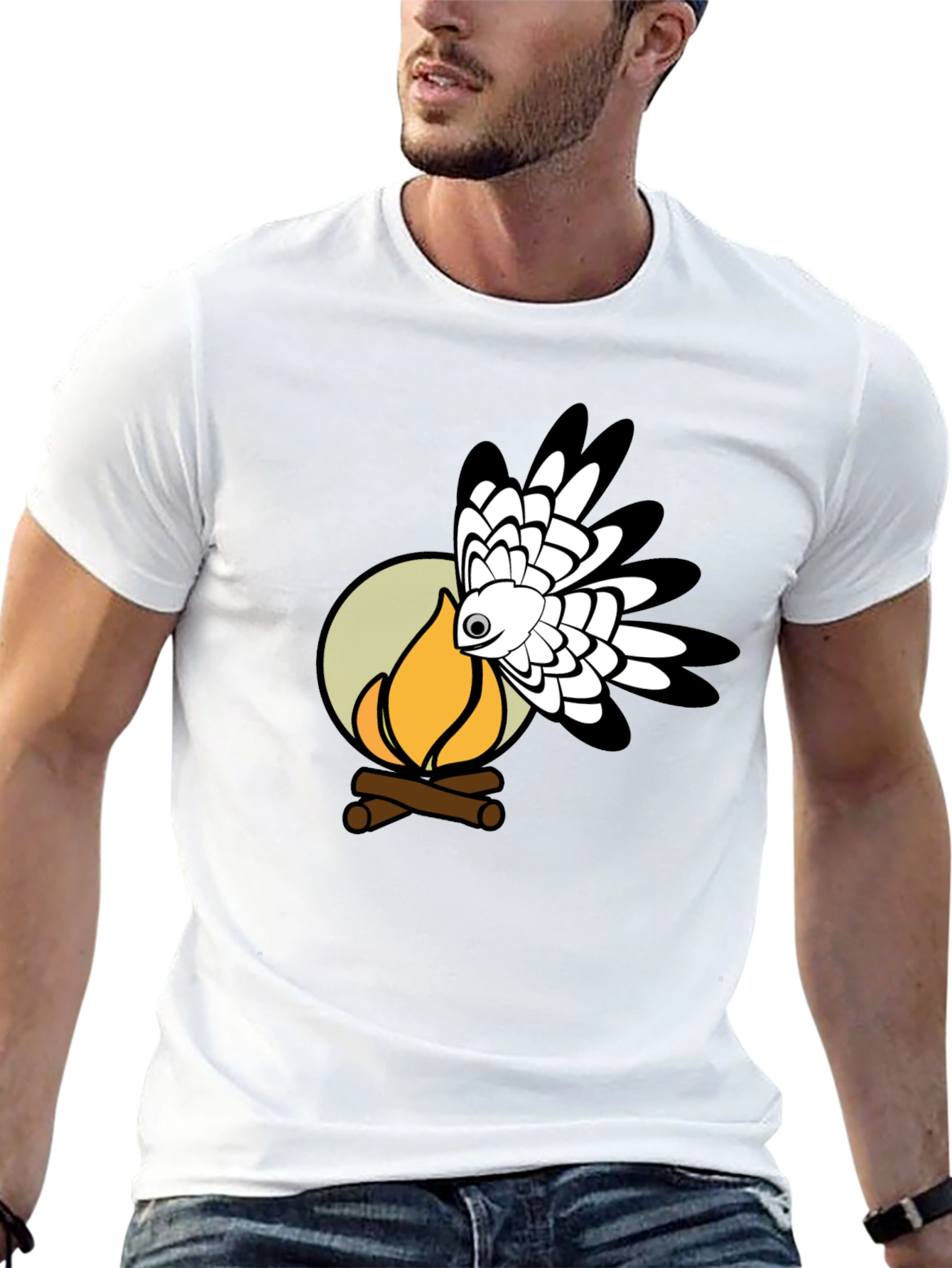 Campfire Hawk Graphic T-Shirt