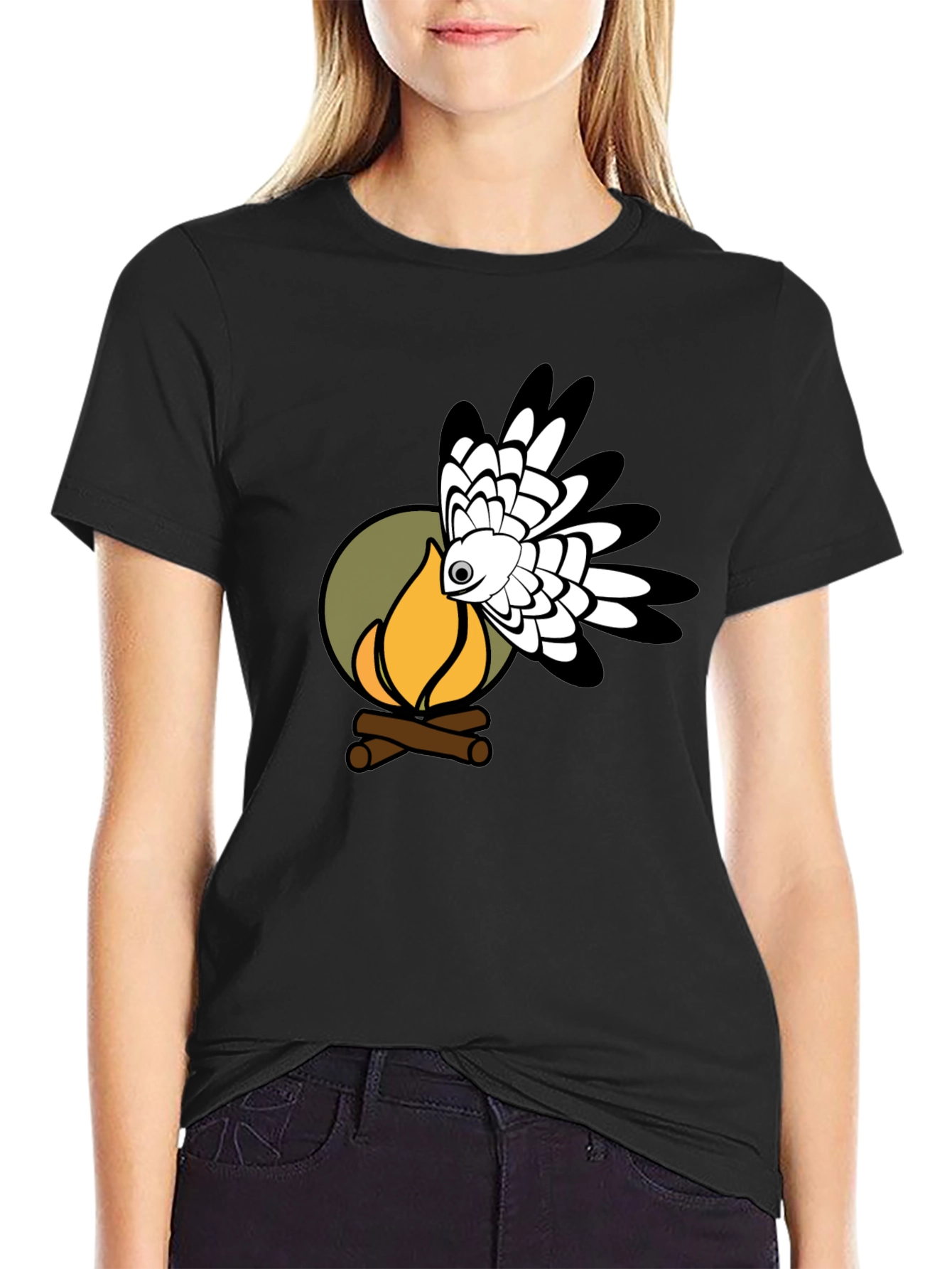 Campfire Hawk Graphic T-Shirt