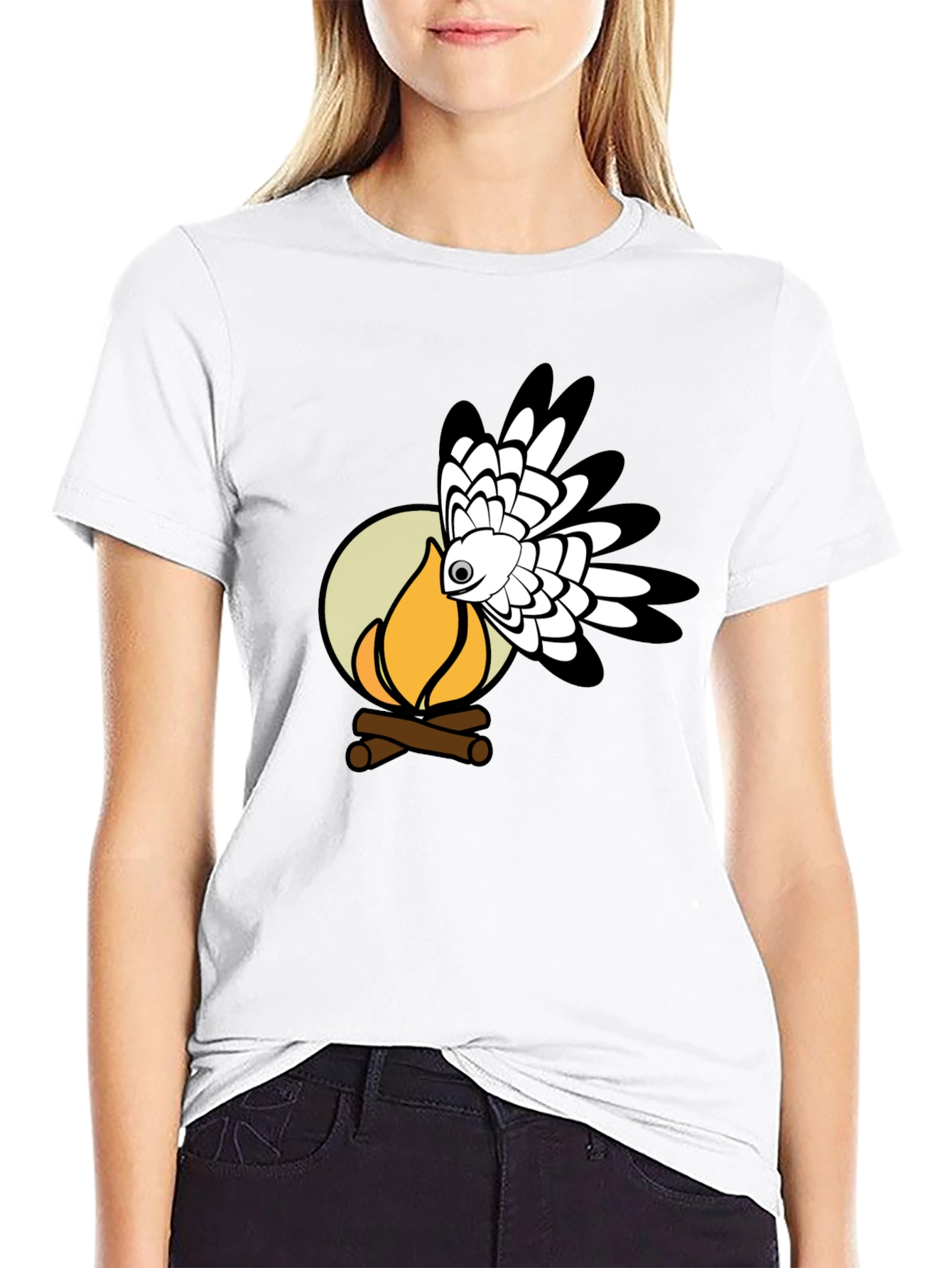 Campfire Hawk Graphic T-Shirt
