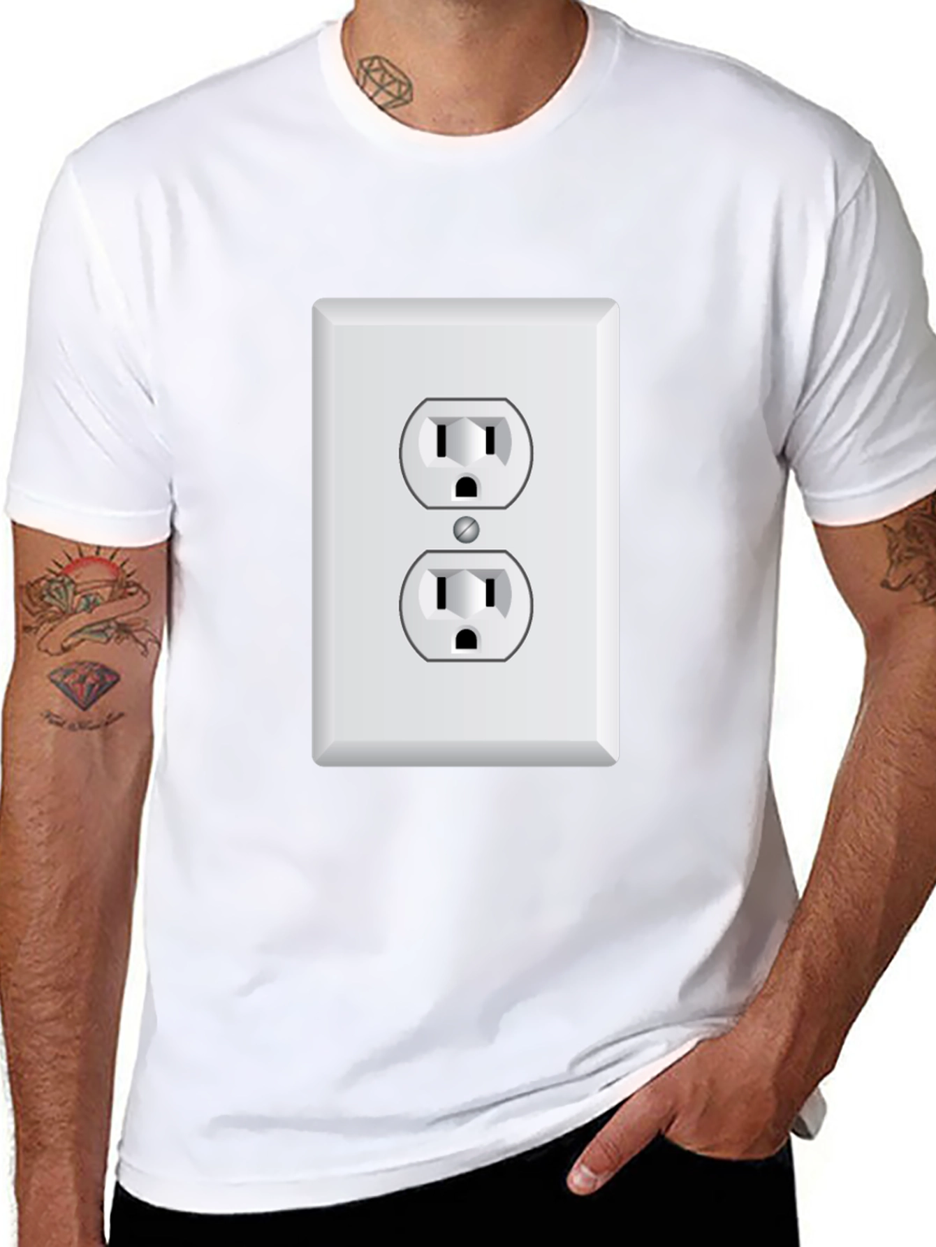 Novelty Electrical Outlet Graphic T-Shirt