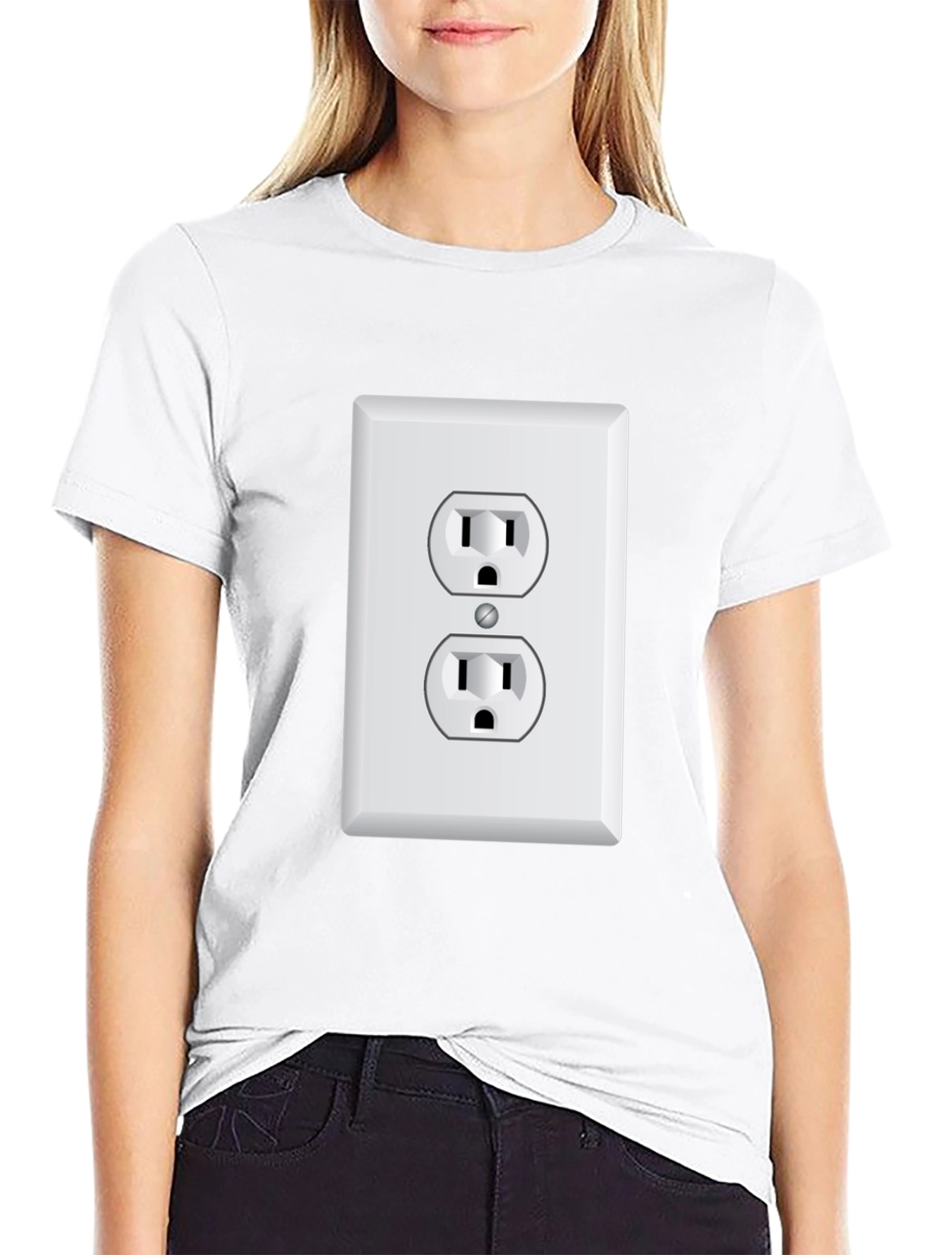 Novelty Electrical Outlet Graphic T-Shirt
