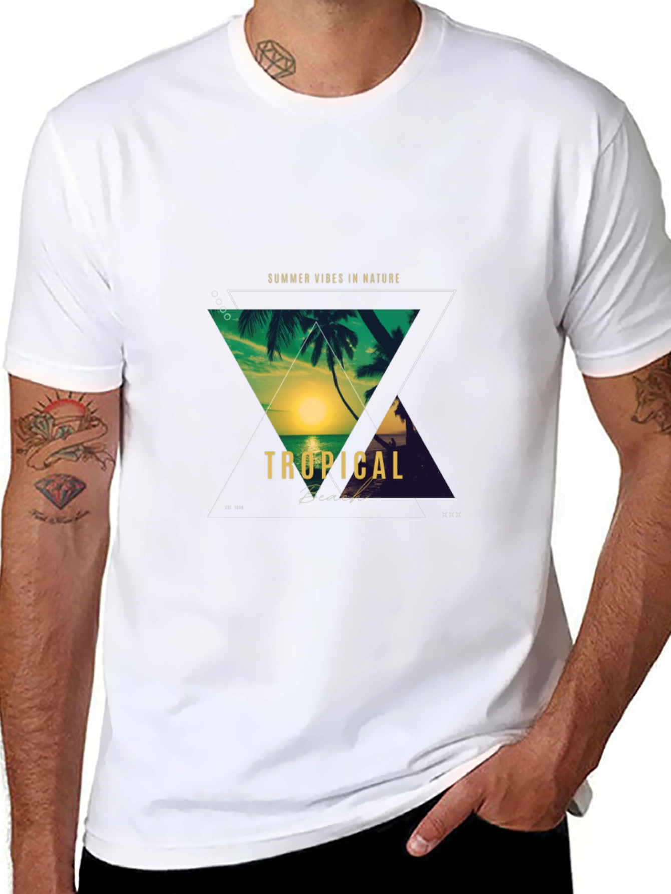 Tropical Vibes T-Shirt - Summer Nature Design