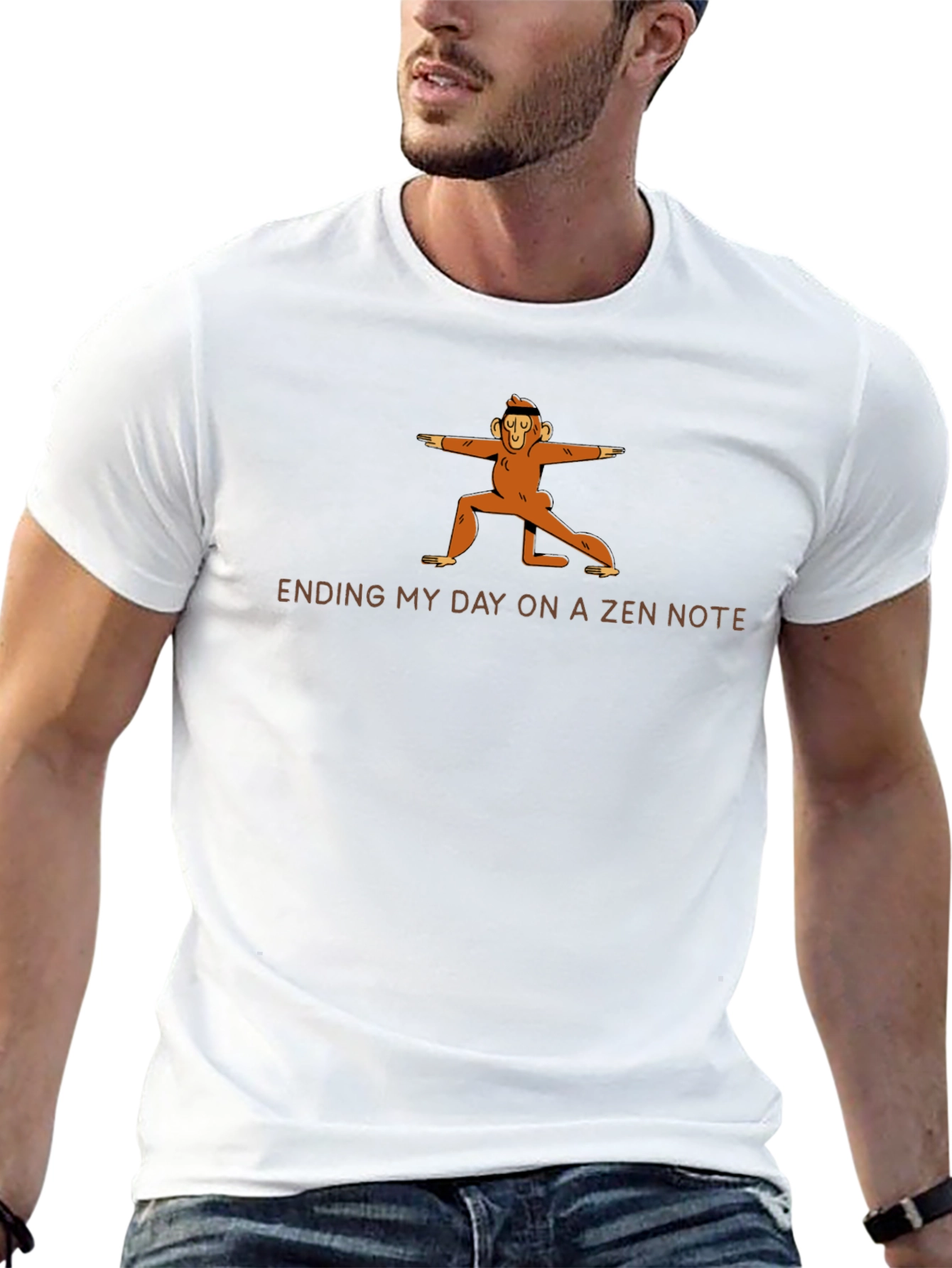 Zen Monkey Graphic Tee - Find Your Inner Peace