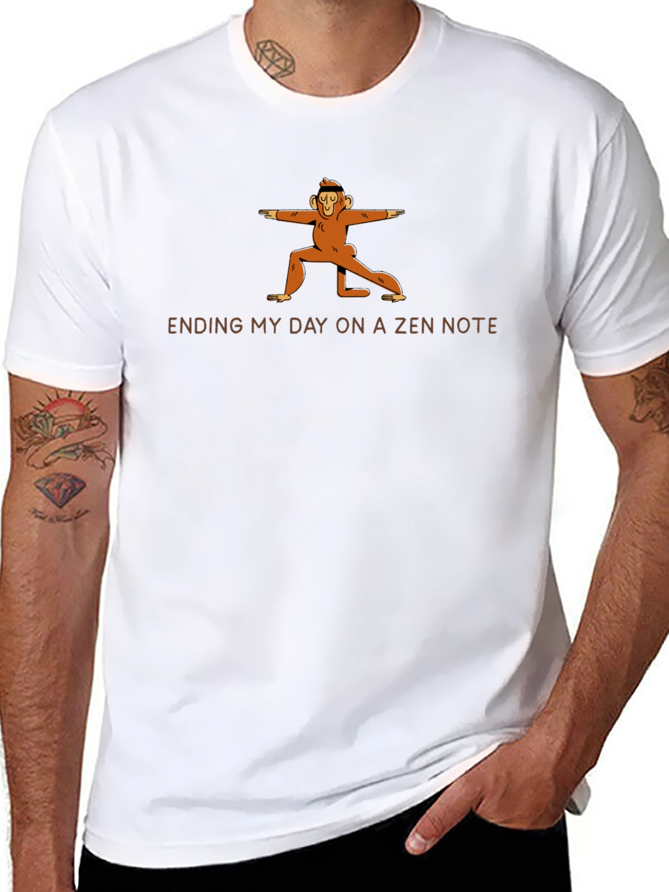 Zen Monkey Graphic Tee - Find Your Inner Peace