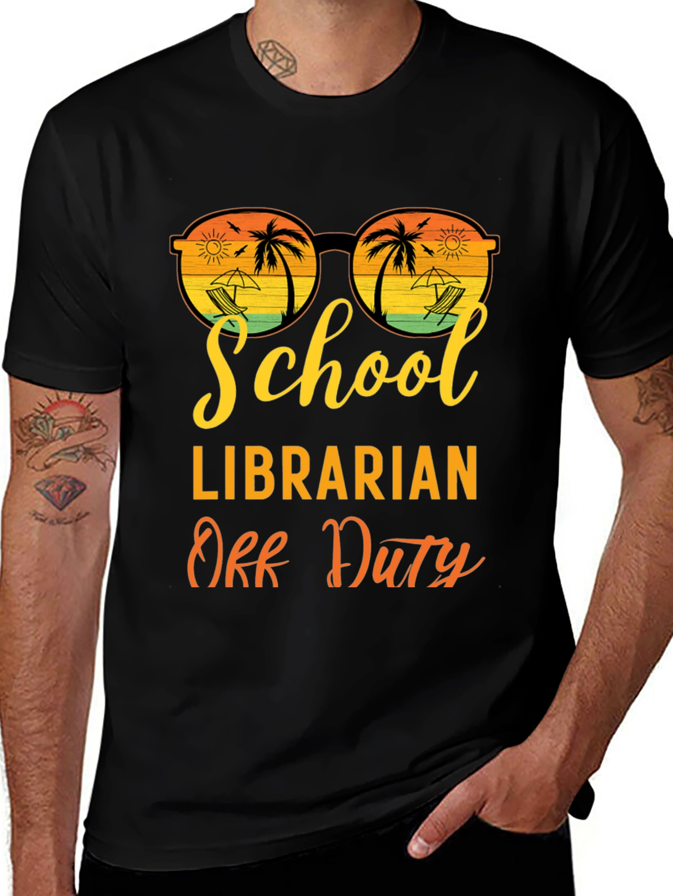 School Librarian Off Duty Graphic T-Shirt