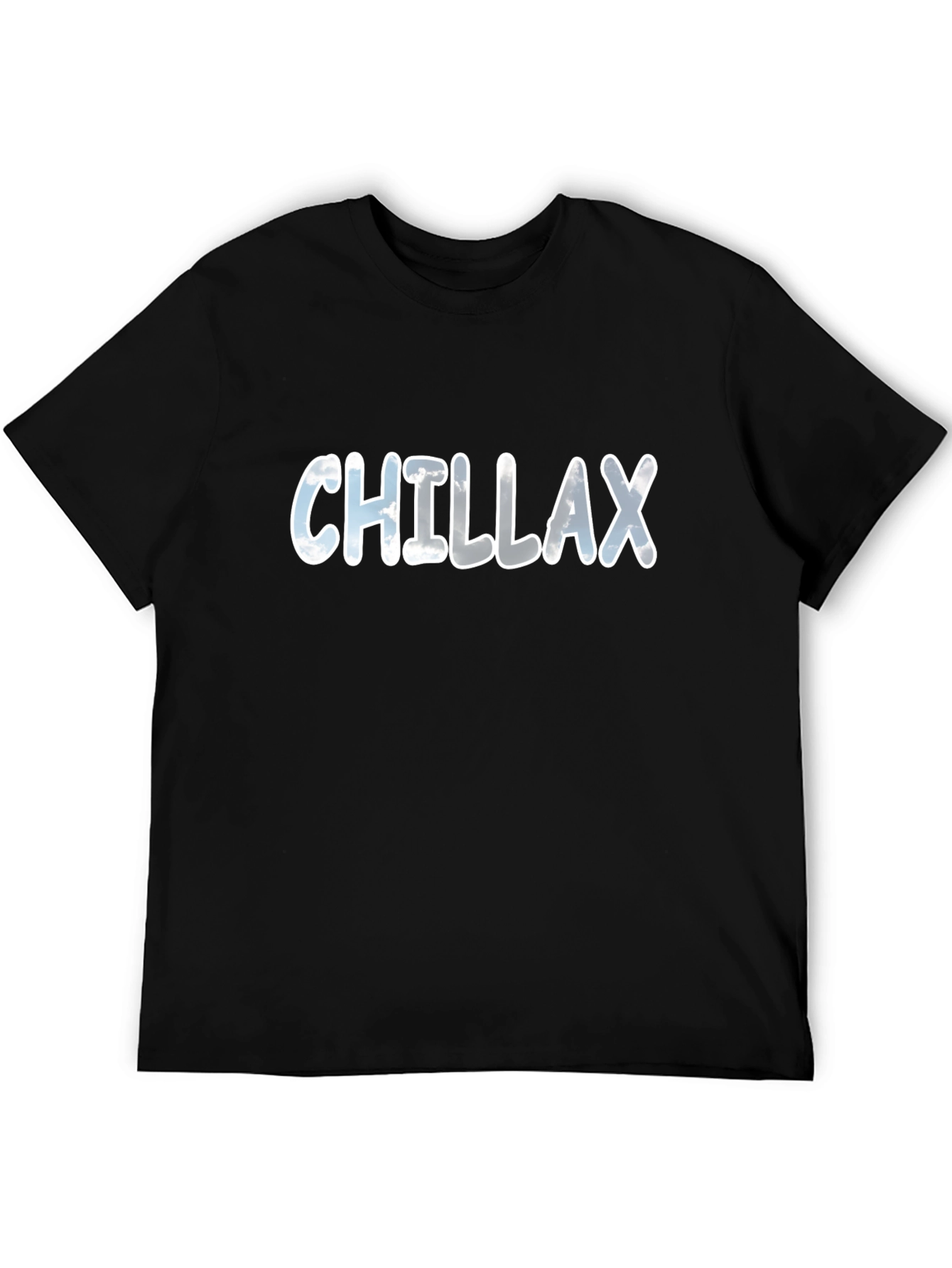 Chillax Cloud Graphic Black Tee - Relaxed Style