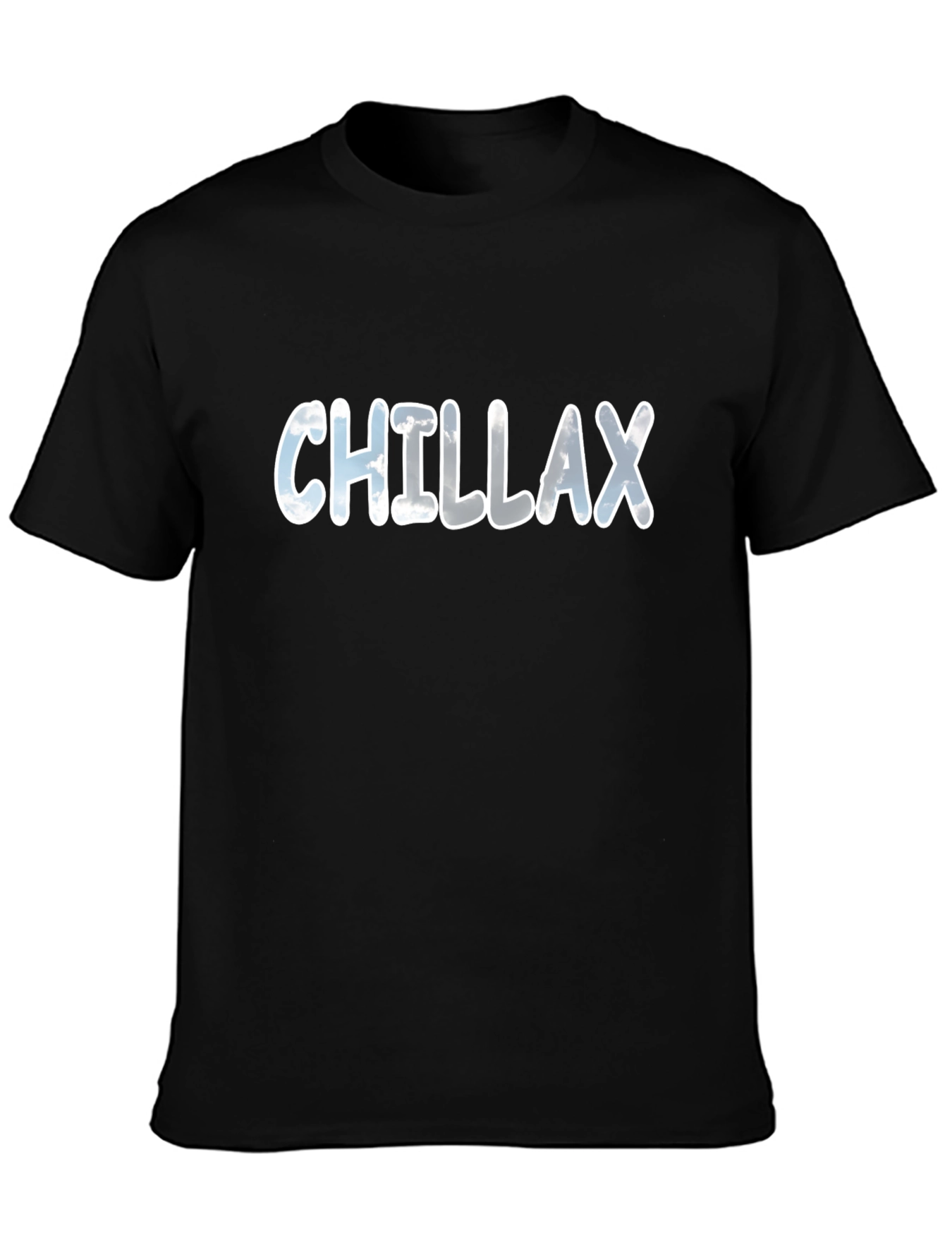 Chillax Cloud Graphic Black Tee - Relaxed Style