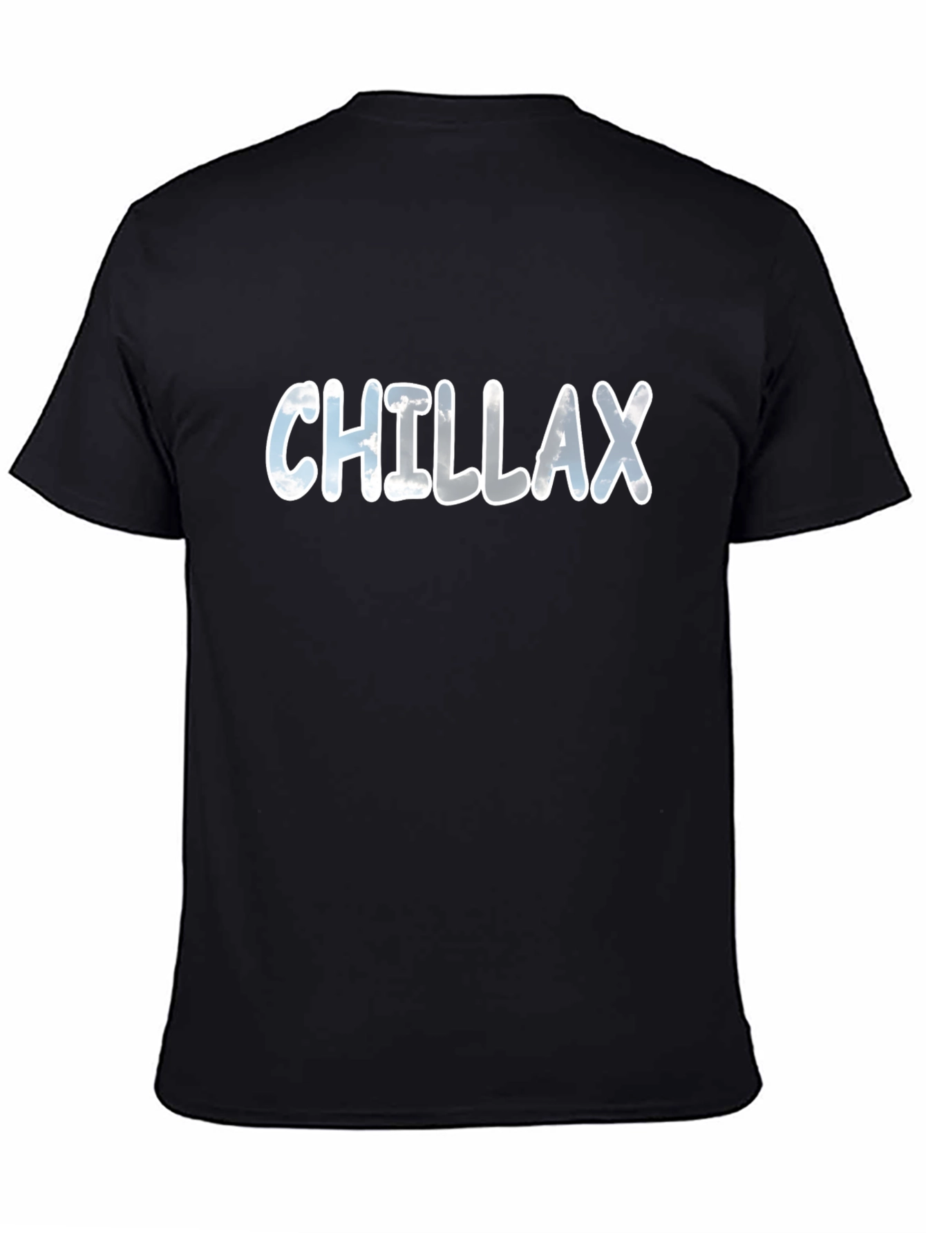 Chillax Cloud Graphic Black Tee - Relaxed Style