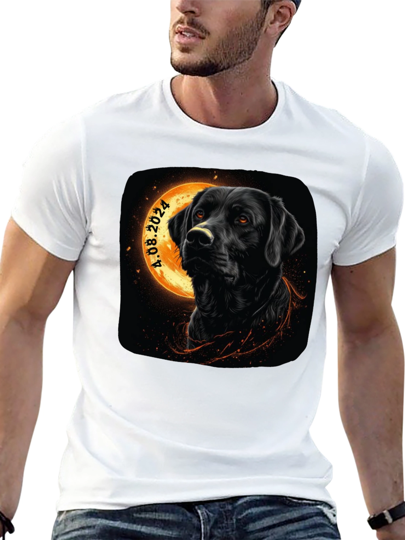 Black Lab Dog Graphic T-Shirt - Dated Design