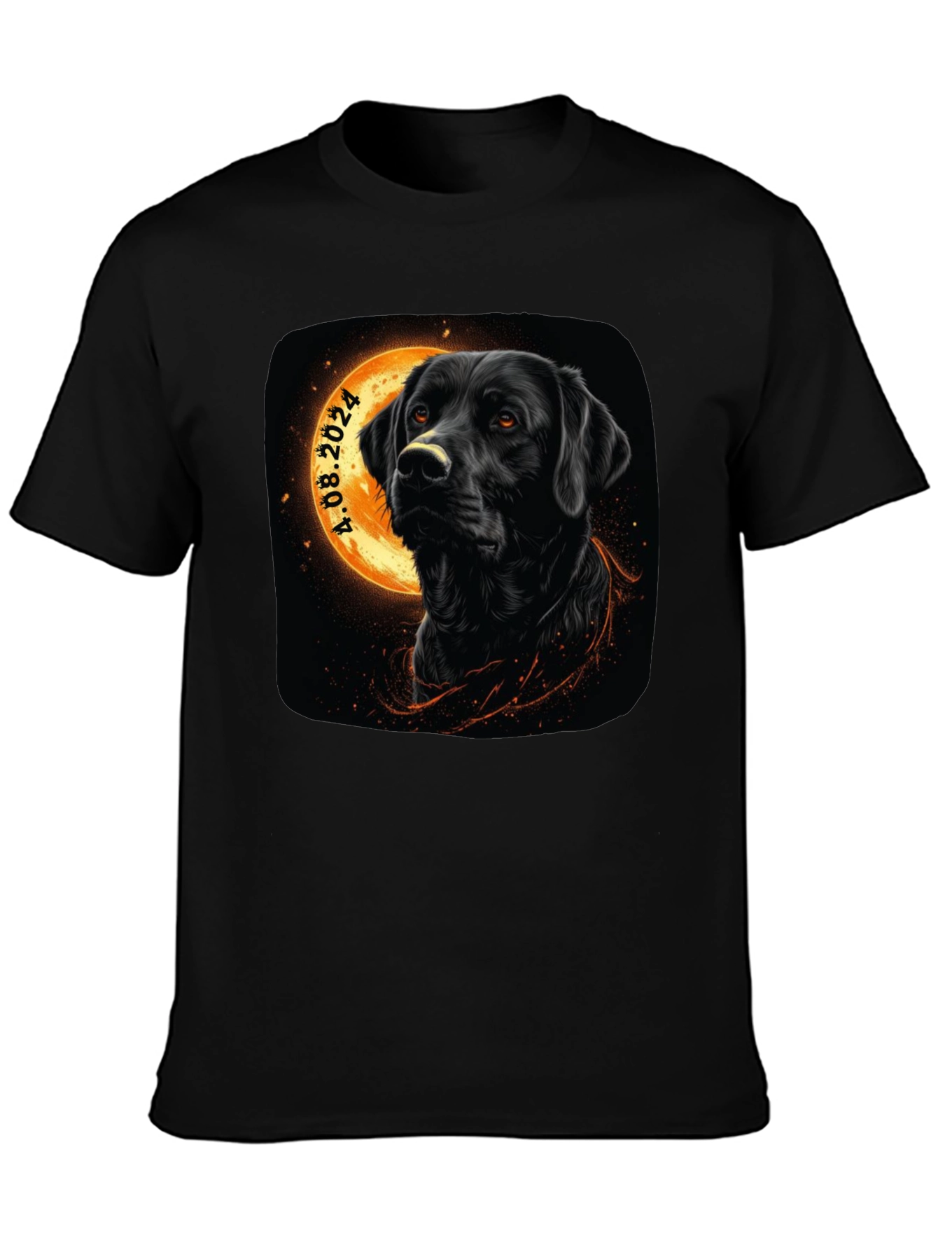 Black Lab Dog Graphic T-Shirt - Dated Design