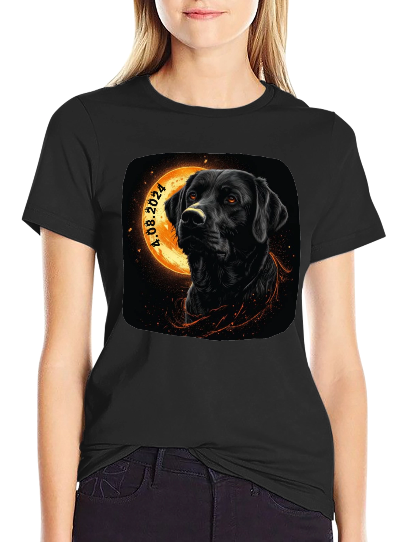 Black Lab Dog Graphic T-Shirt - Dated Design