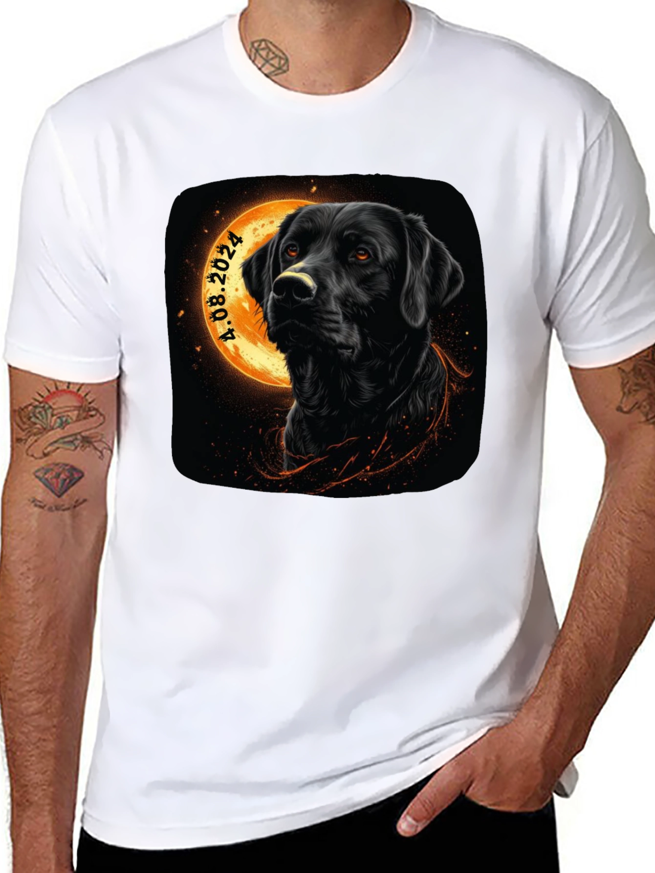 Black Lab Dog Graphic T-Shirt - Dated Design