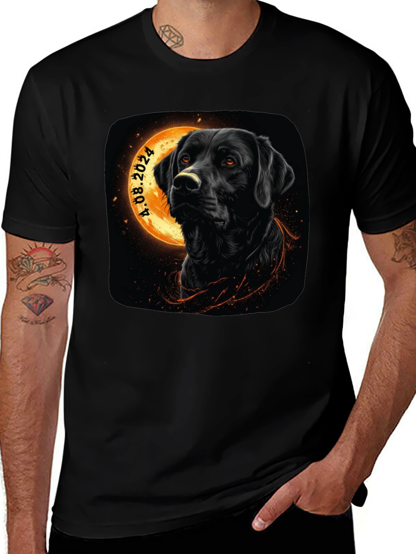 Black Lab Dog Graphic T-Shirt - Dated Design
