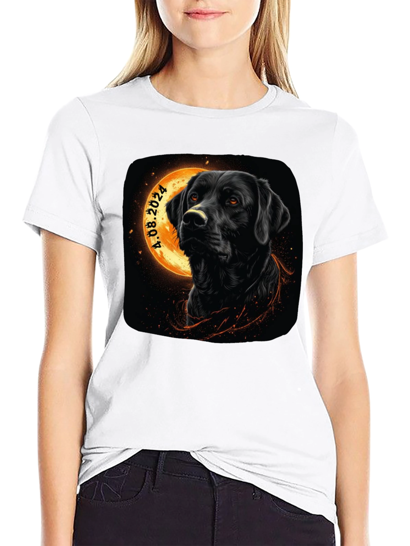 Black Lab Dog Graphic T-Shirt - Dated Design