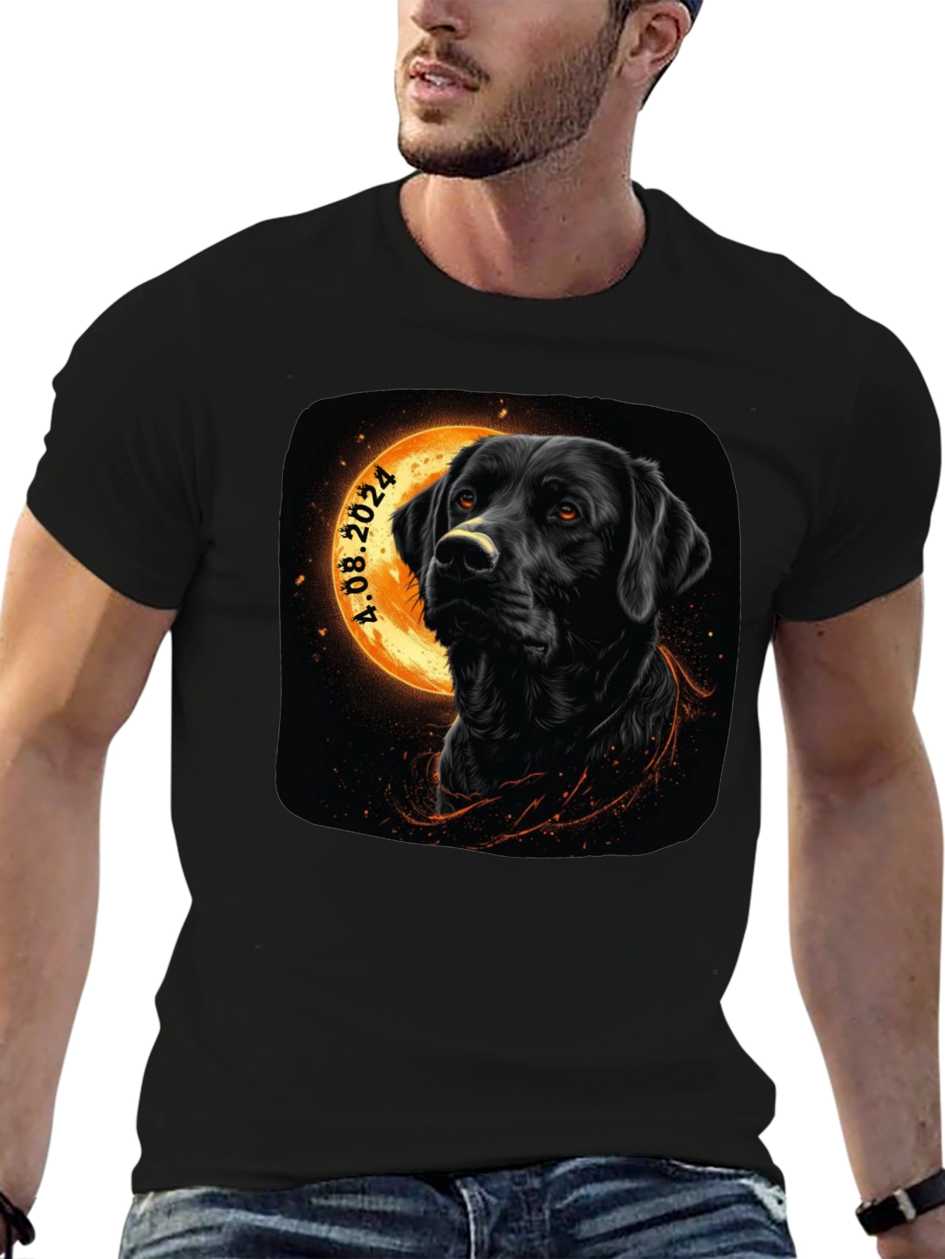 Black Lab Dog Graphic T-Shirt - Dated Design
